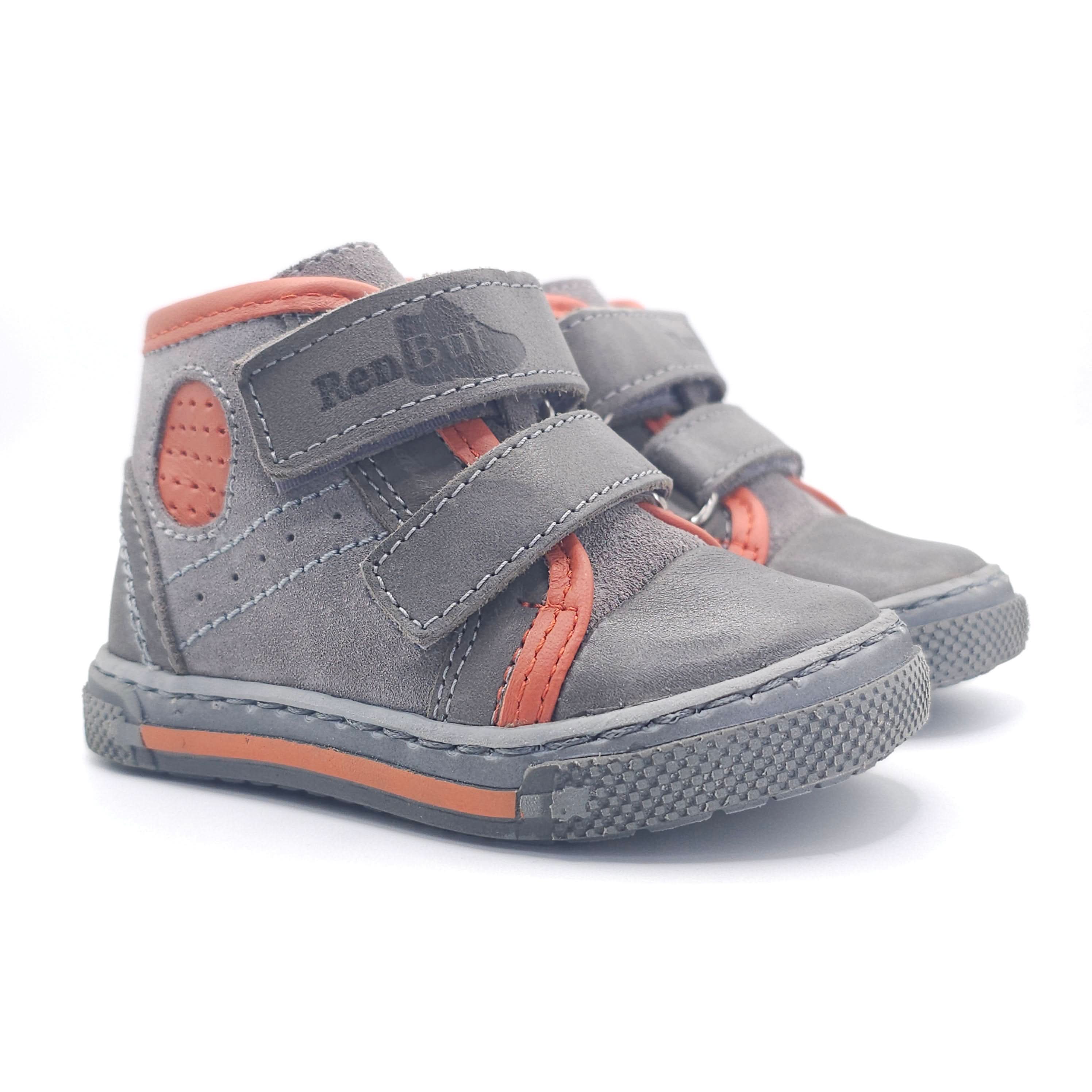 Boys High Double Velcro Shoe In Gray - Cover Baby LLC