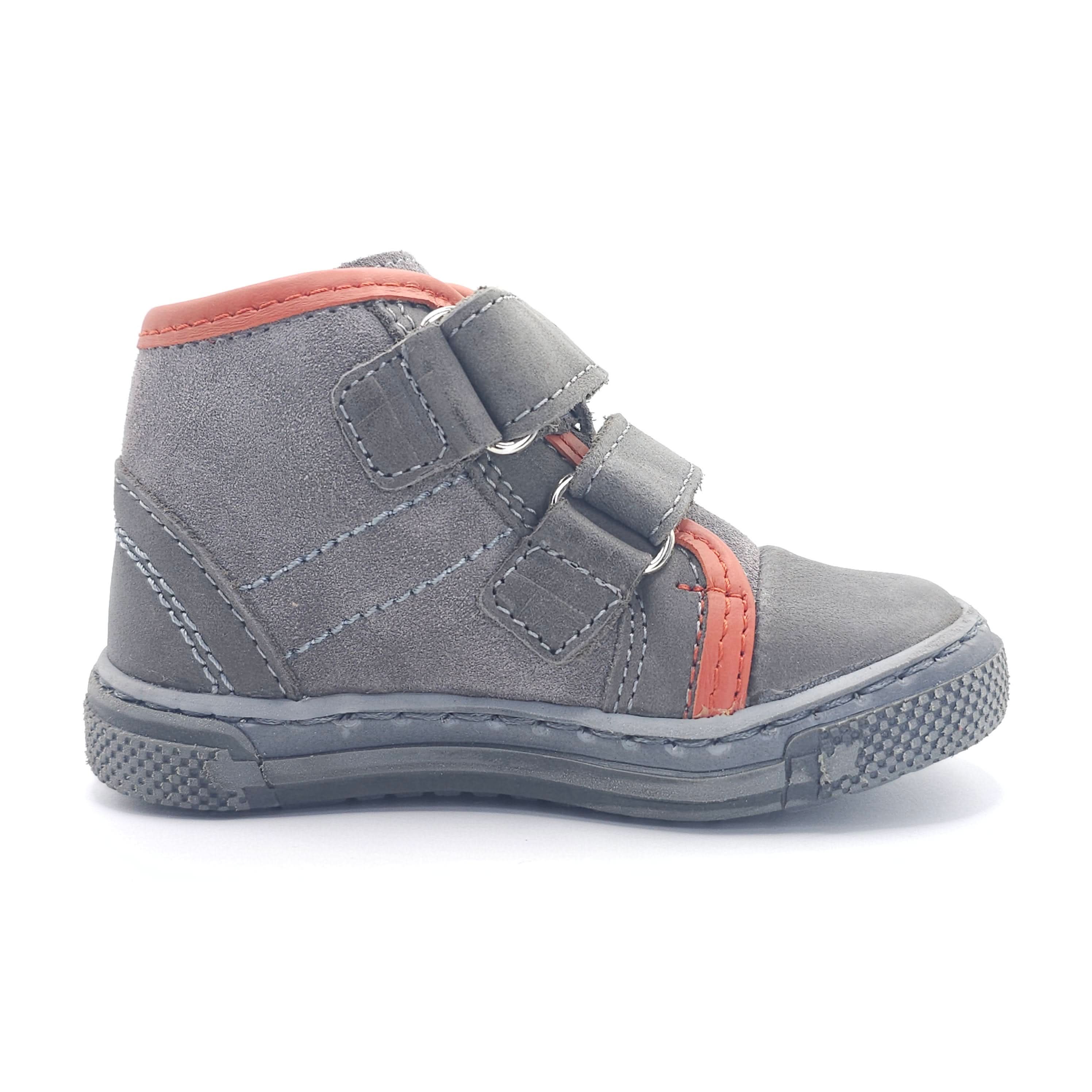 Boys High Double Velcro Shoe In Gray - Cover Baby LLC