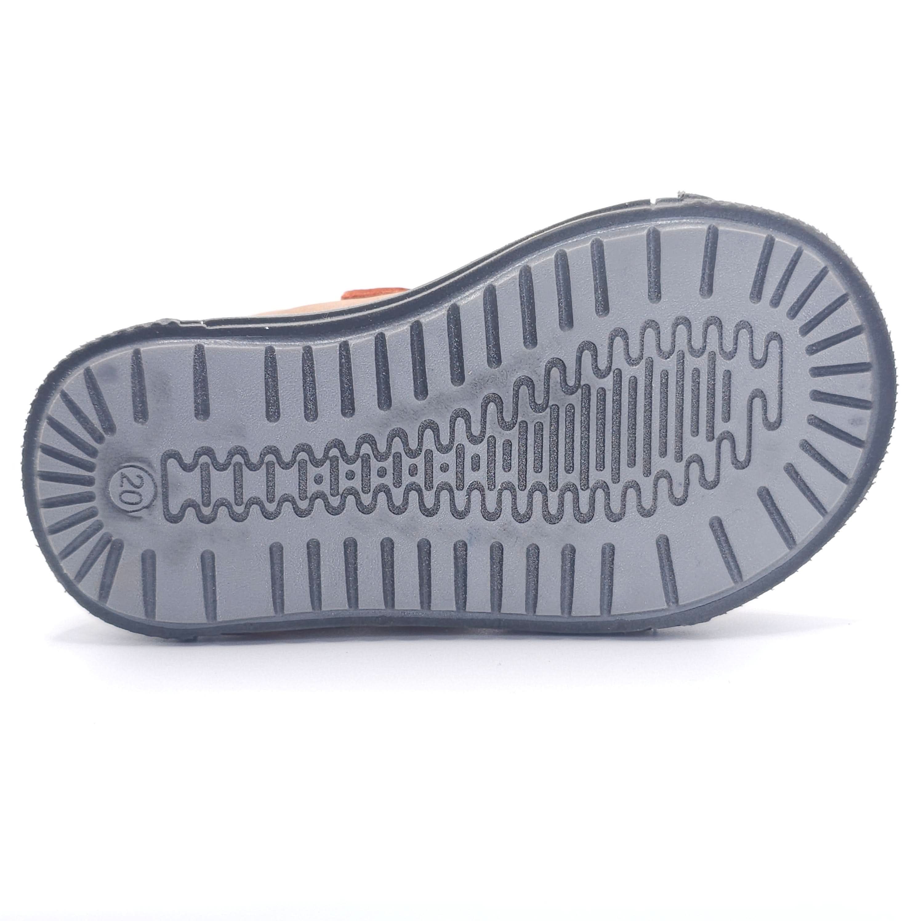 Boys Double Velcro Shoe In Orange and Brown - Cover Baby LLC