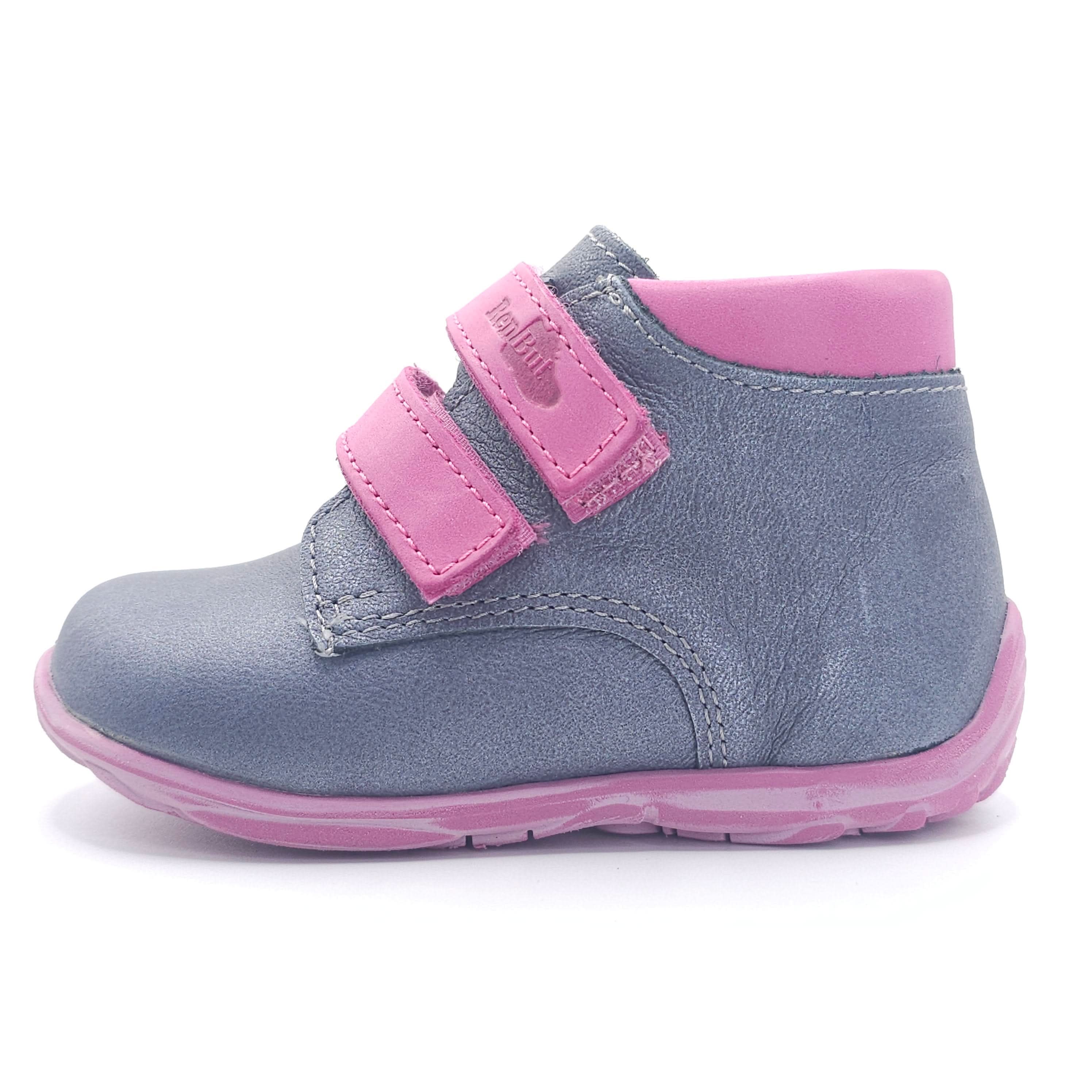 Girls Double Velcro Shoe In Ash Gray - Cover Baby LLC