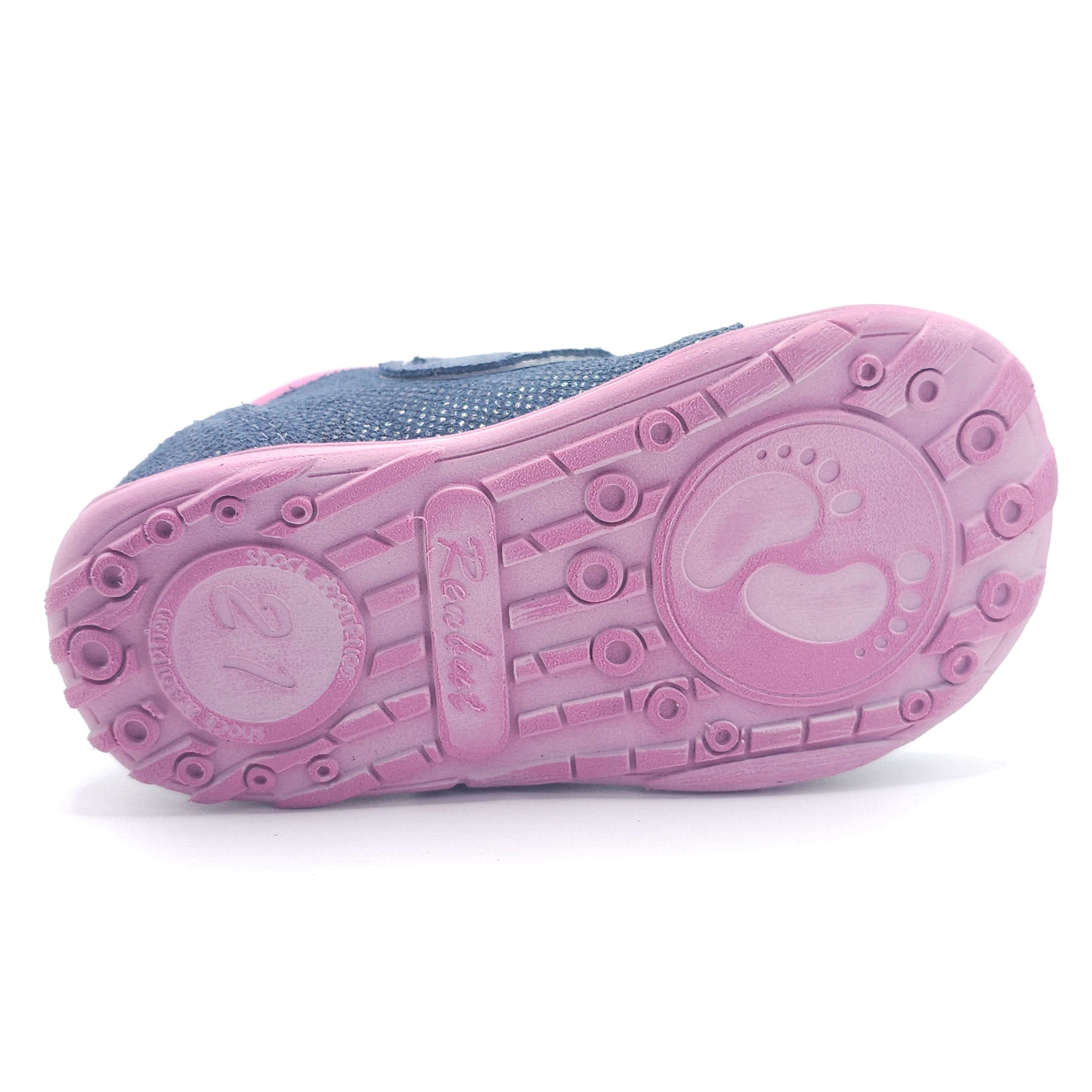 Girls Velcro Shoe In Navy and Pink - Cover Baby LLC