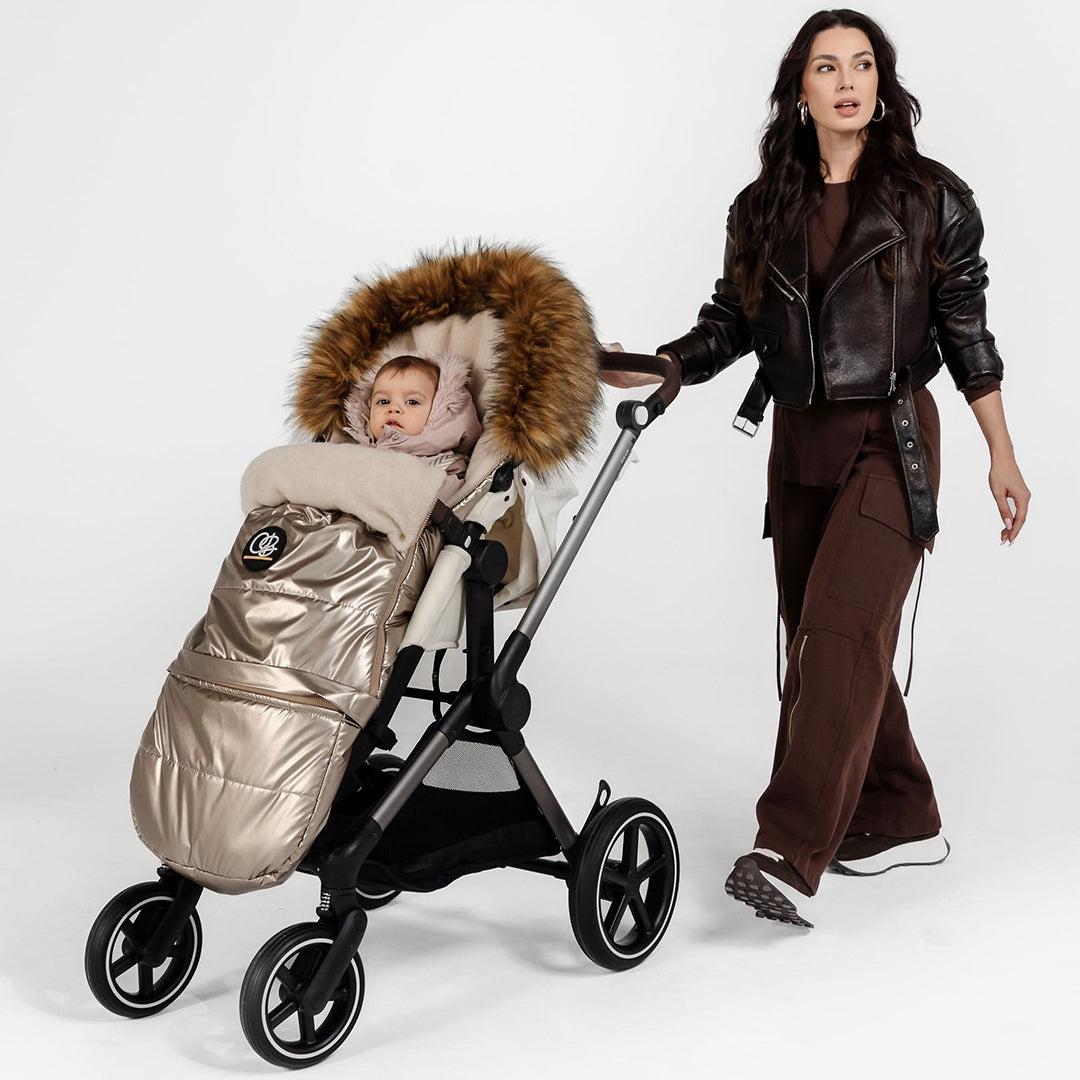 Pastel Gold Organic Premium Wool Adjustable Footmuff - Cover Baby LLC