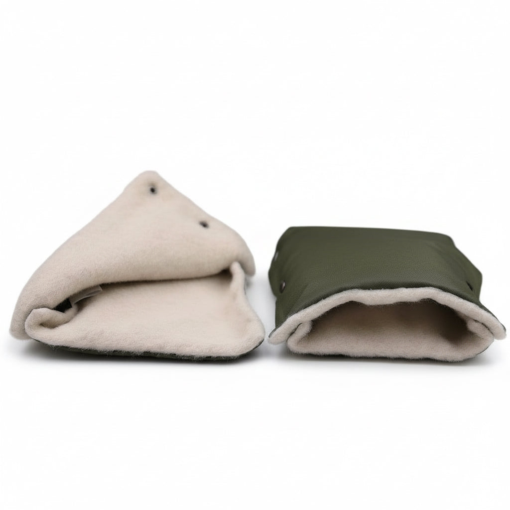 Olive Organic Wool Handmuff Gloves - Cover Baby LLC