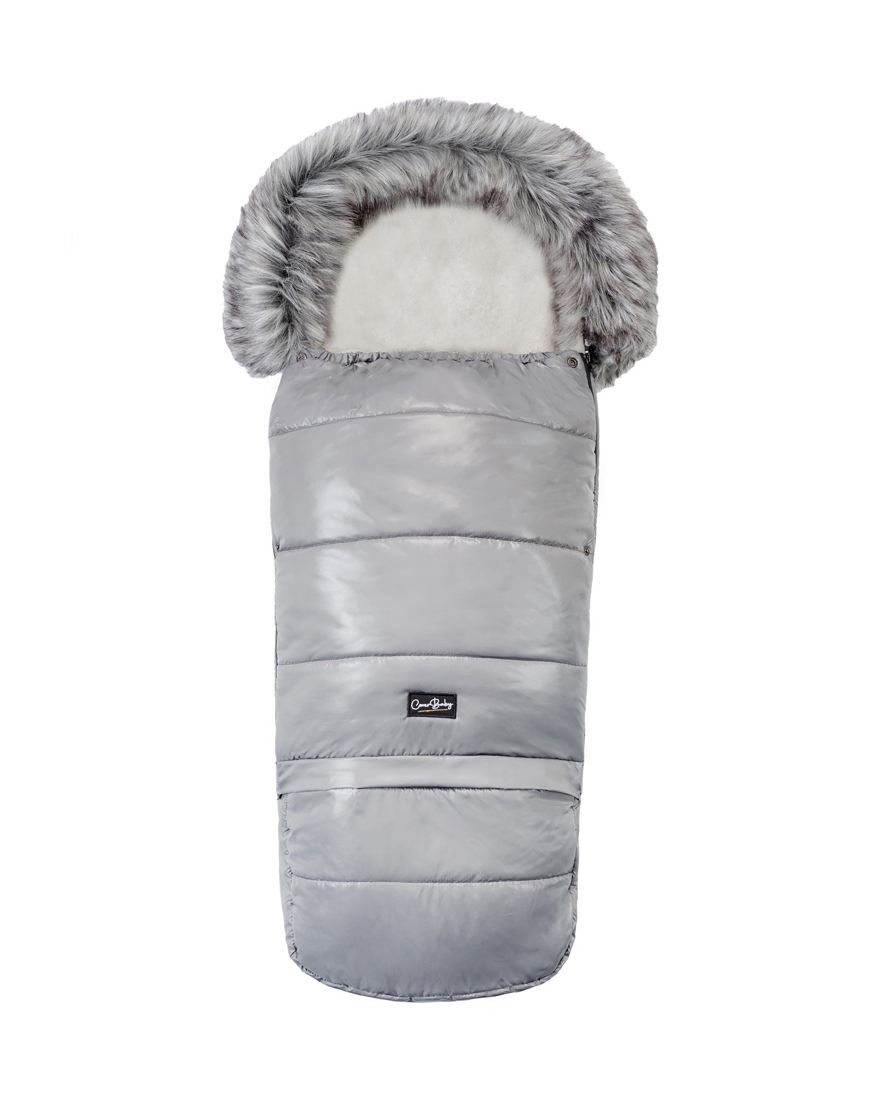 Pastel Dark Gray Organic Premium Wool Adjustable Footmuff - Cover Baby LLC
