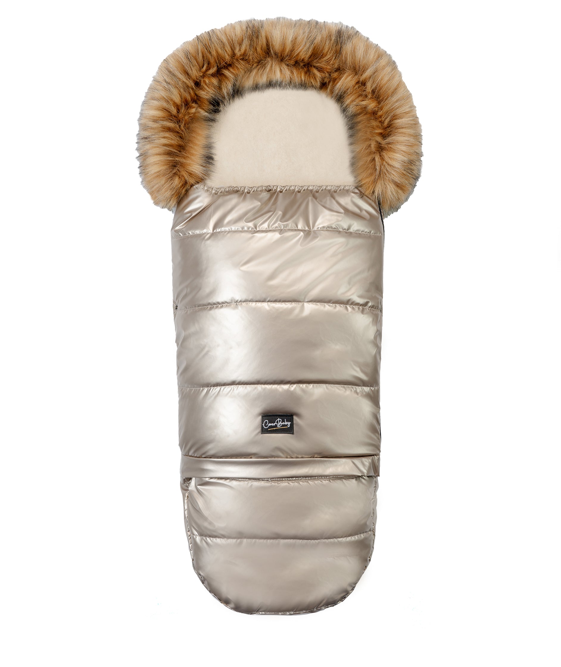 Pastel Gold Organic Premium Beige Wool Adjustable Footmuff - Cover Baby LLC