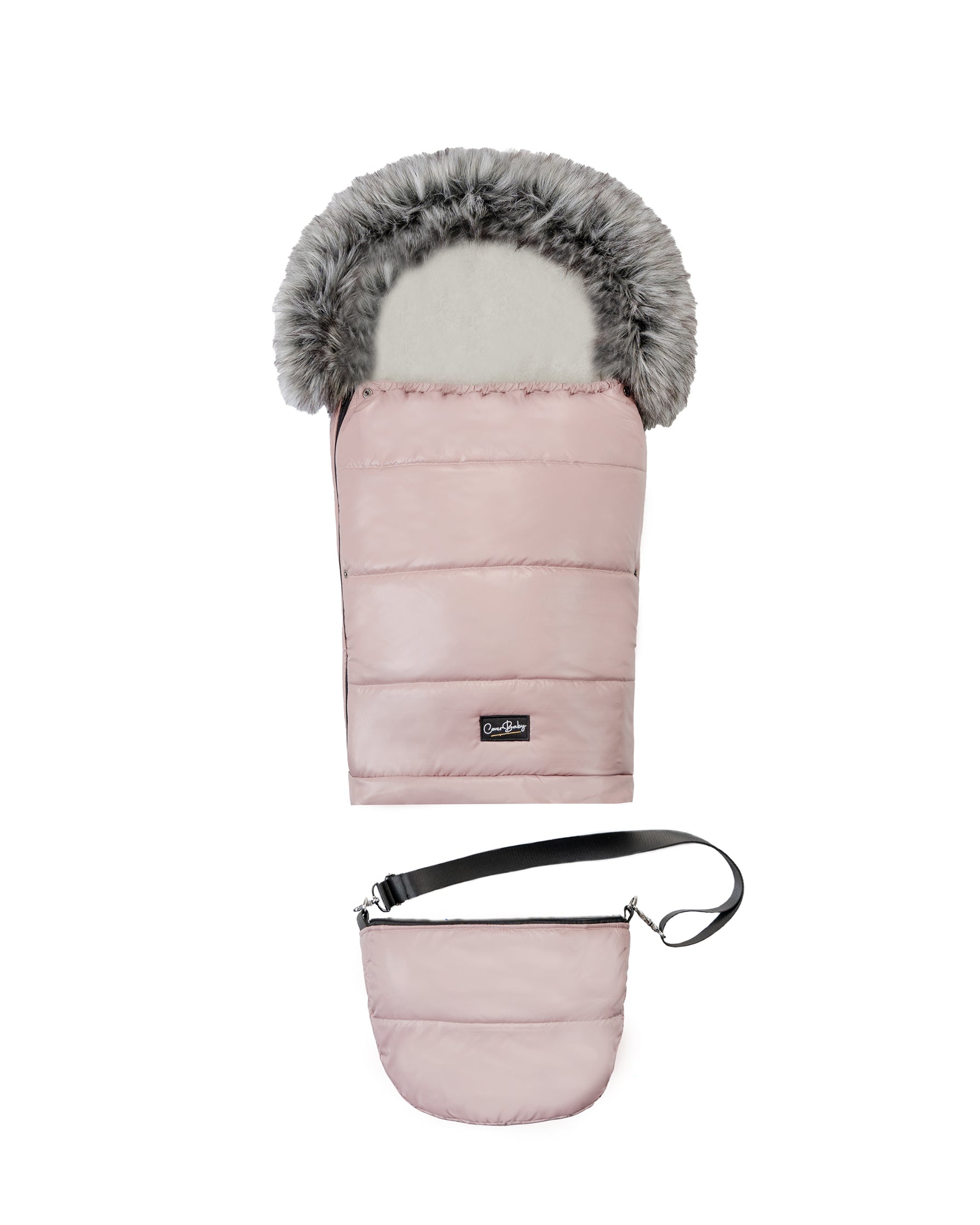 Pastel Pink Organic Premium Wool Adjustable Footmuff - Cover Baby LLC