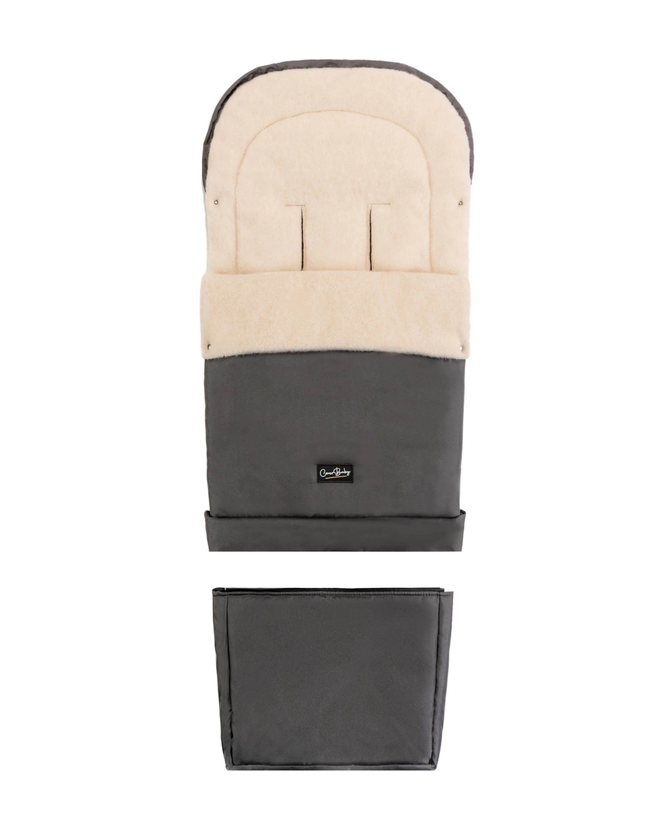 Black Graphite Organic Wool Adjustable Footmuff - Cover Baby LLC