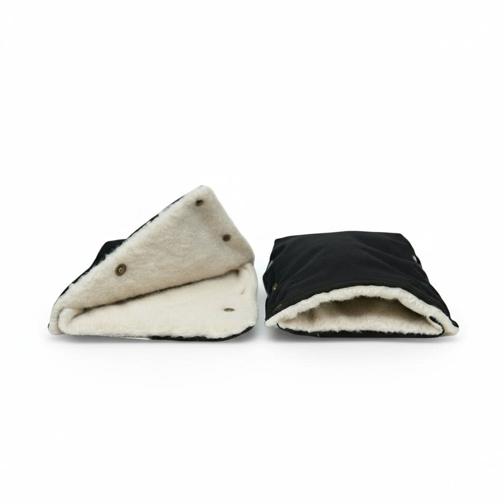 Black Organic Wool Handmuff Gloves - Cover Baby LLC