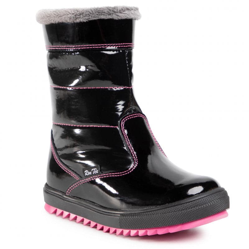 Girls Winter Black Lacquered High Boot - Cover Baby LLC