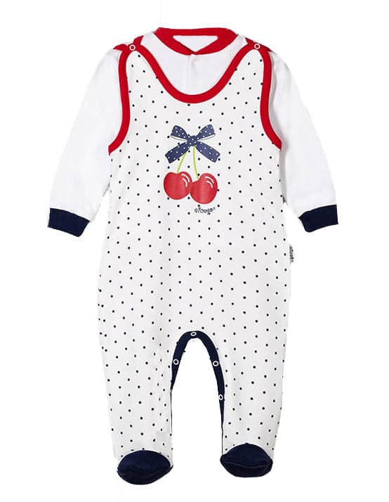 Girls Bodysuit Cherry Footed Sleeveless Snap - Cover Baby LLC