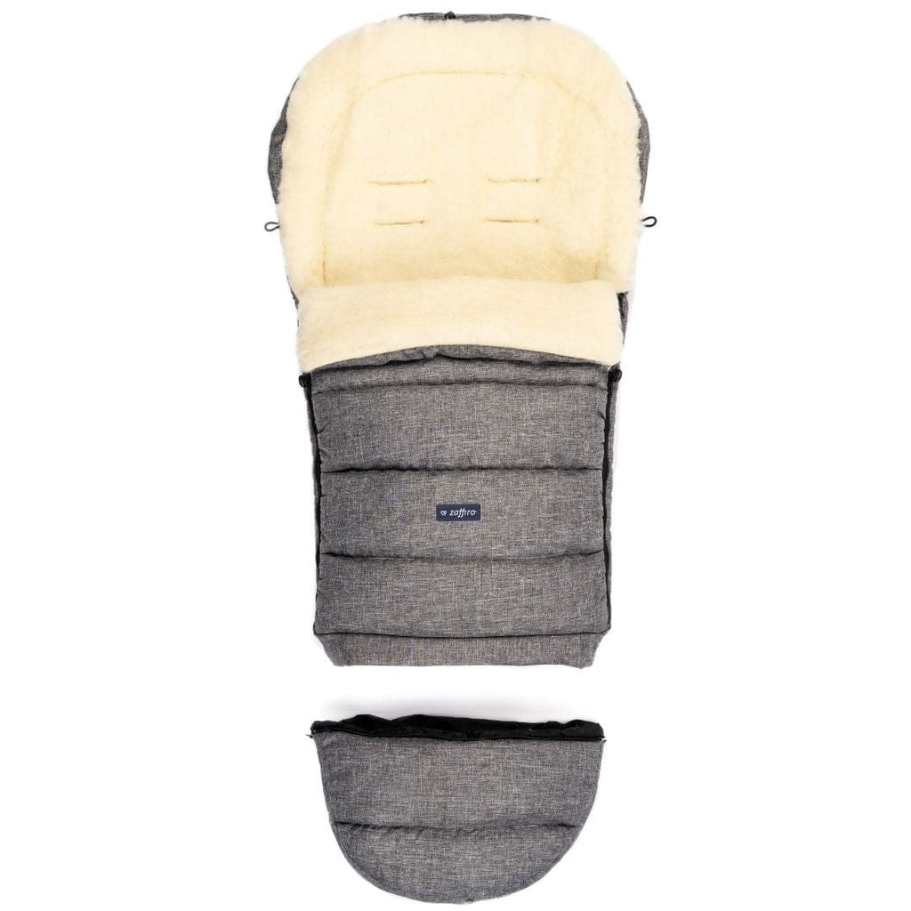 Melange Gray Premium Wool Adjustable Footmuff - Cover Baby LLC