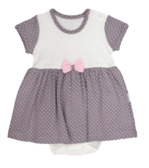 Gray Dress With Pink Bow Tie - Cover Baby LLC