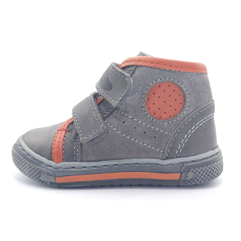 Boys High Double Velcro Shoe In Gray - Cover Baby LLC