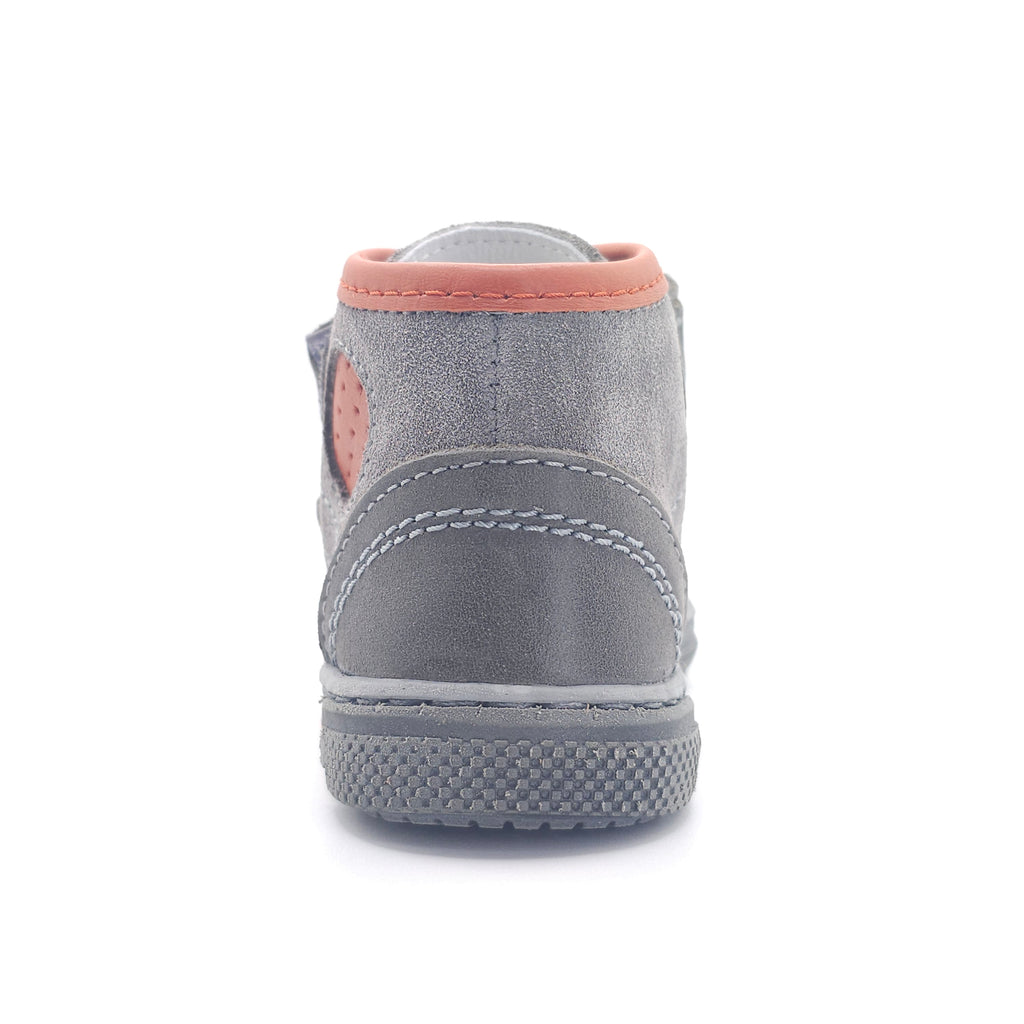 Boys High Double Velcro Shoe In Gray - Cover Baby LLC