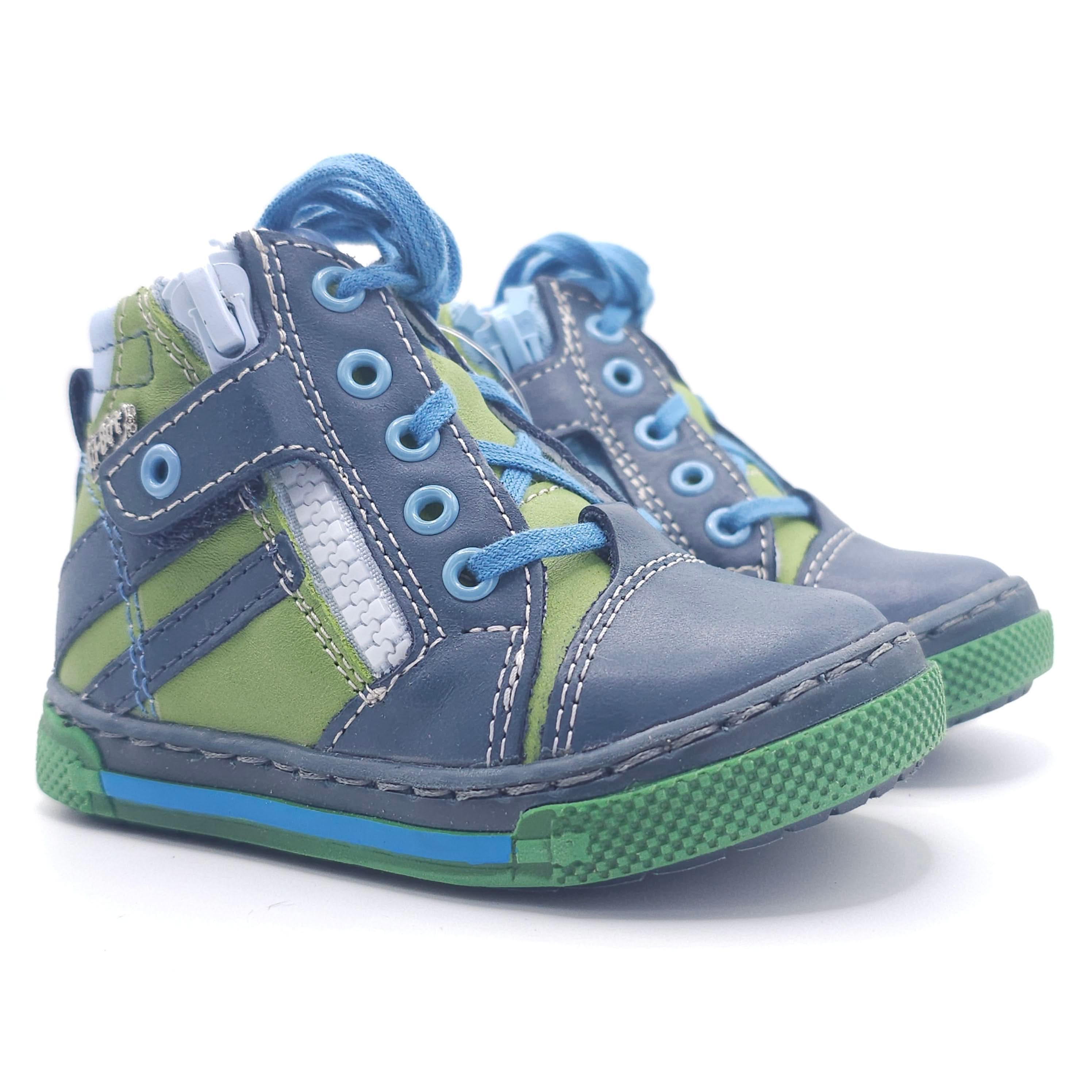 Boys High Zip Shoe In Green - Cover Baby LLC