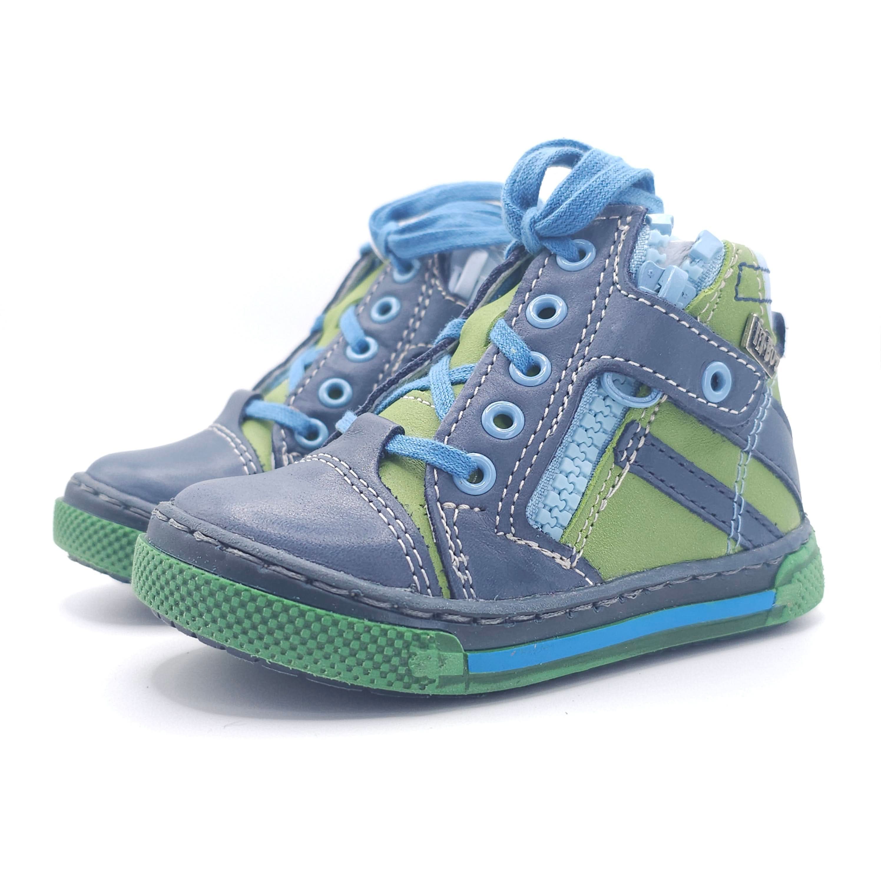 Boys High Zip Shoe In Green - Cover Baby LLC
