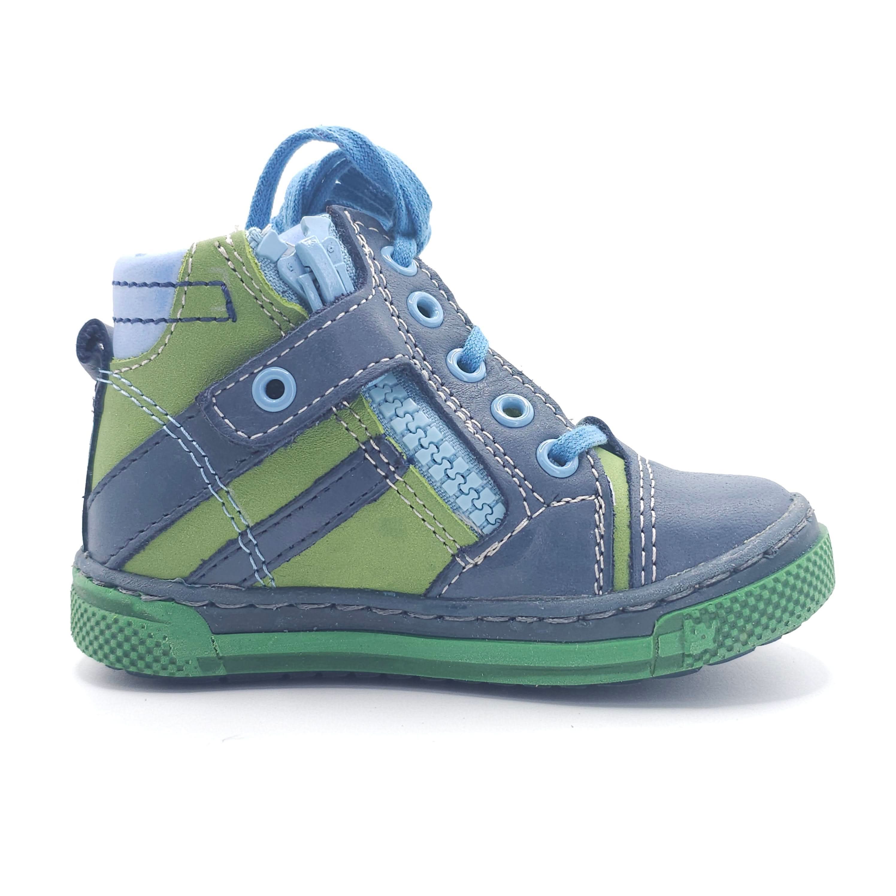 Boys High Zip Shoe In Green - Cover Baby LLC