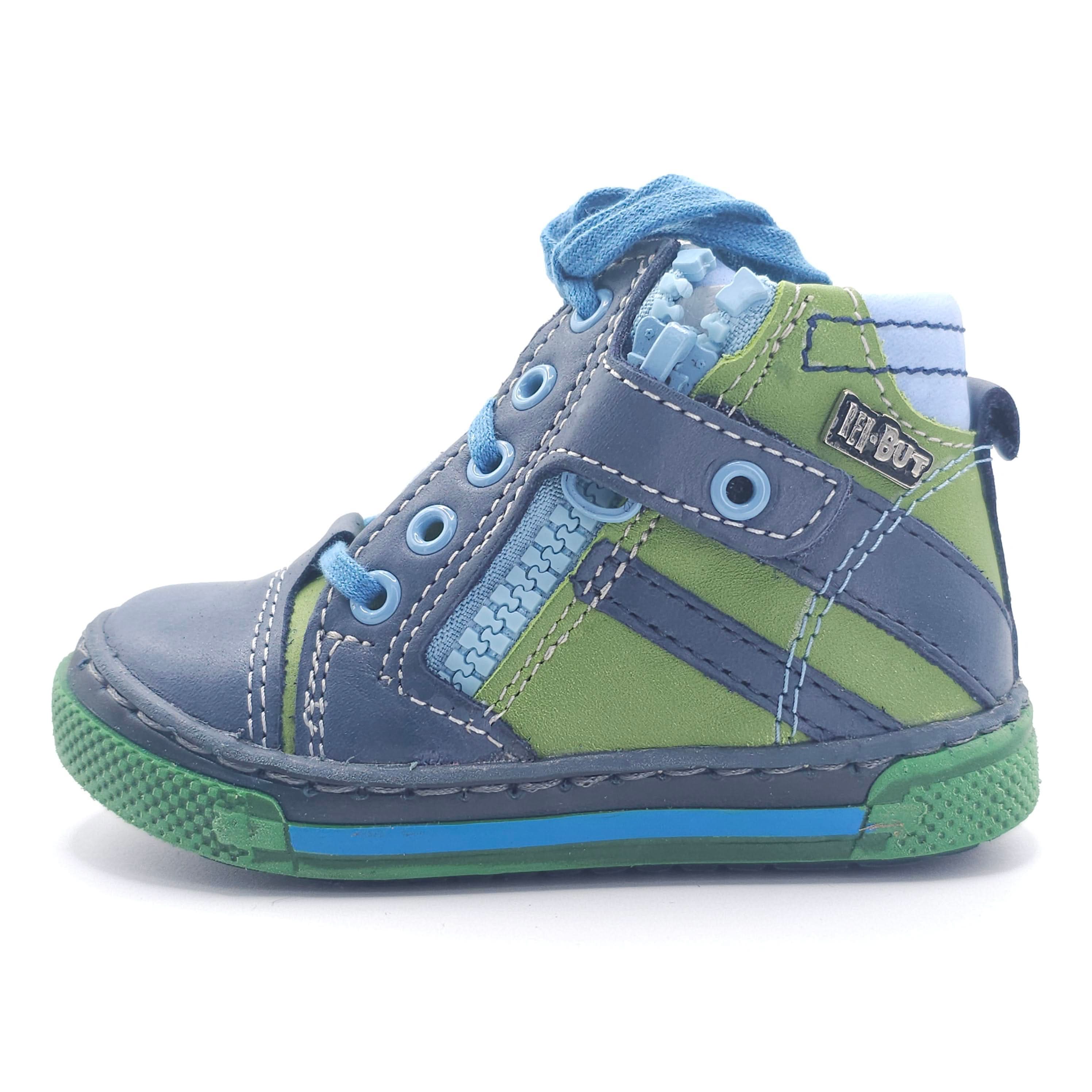 Boys High Zip Shoe In Green - Cover Baby LLC