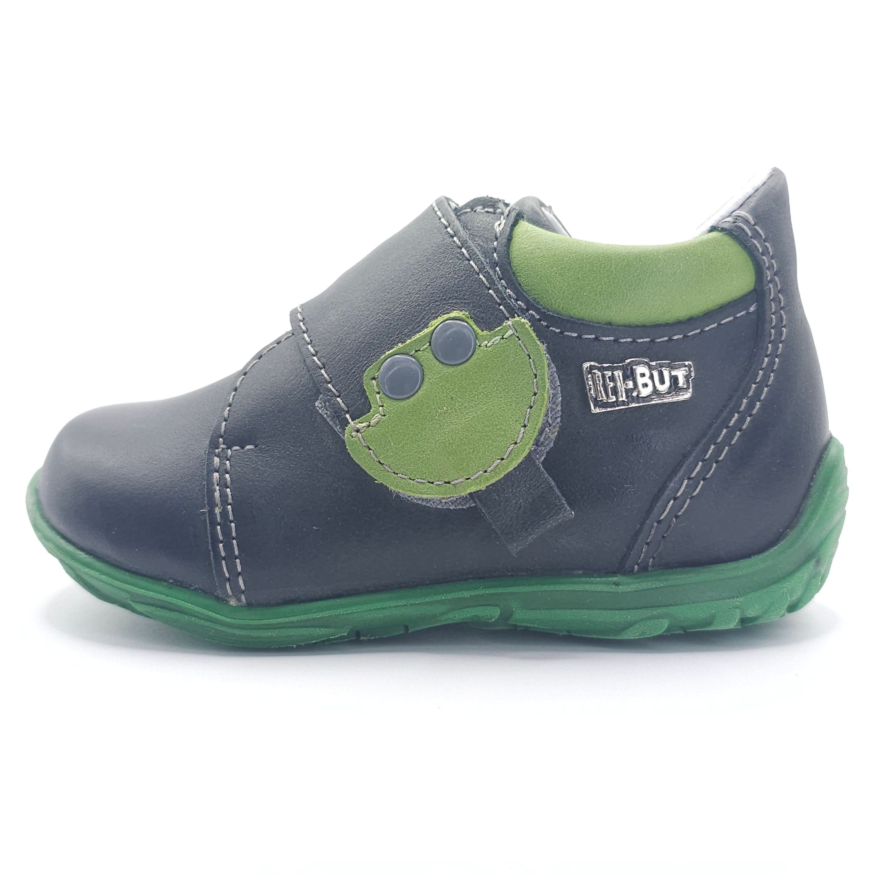 Boys Velcro Shoe In Dark Gray and Green - Cover Baby LLC