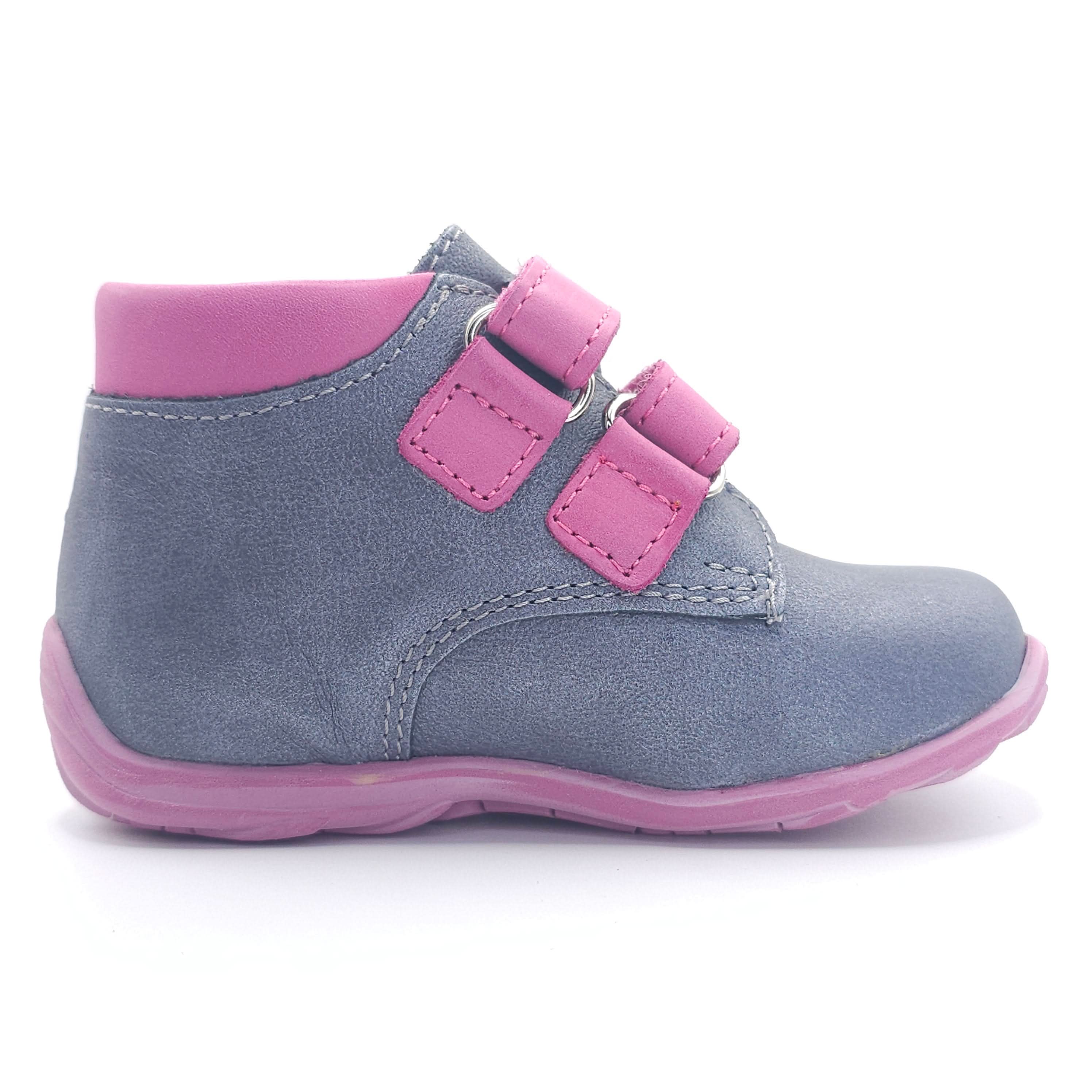 Girls Double Velcro Shoe In Ash Gray - Cover Baby LLC