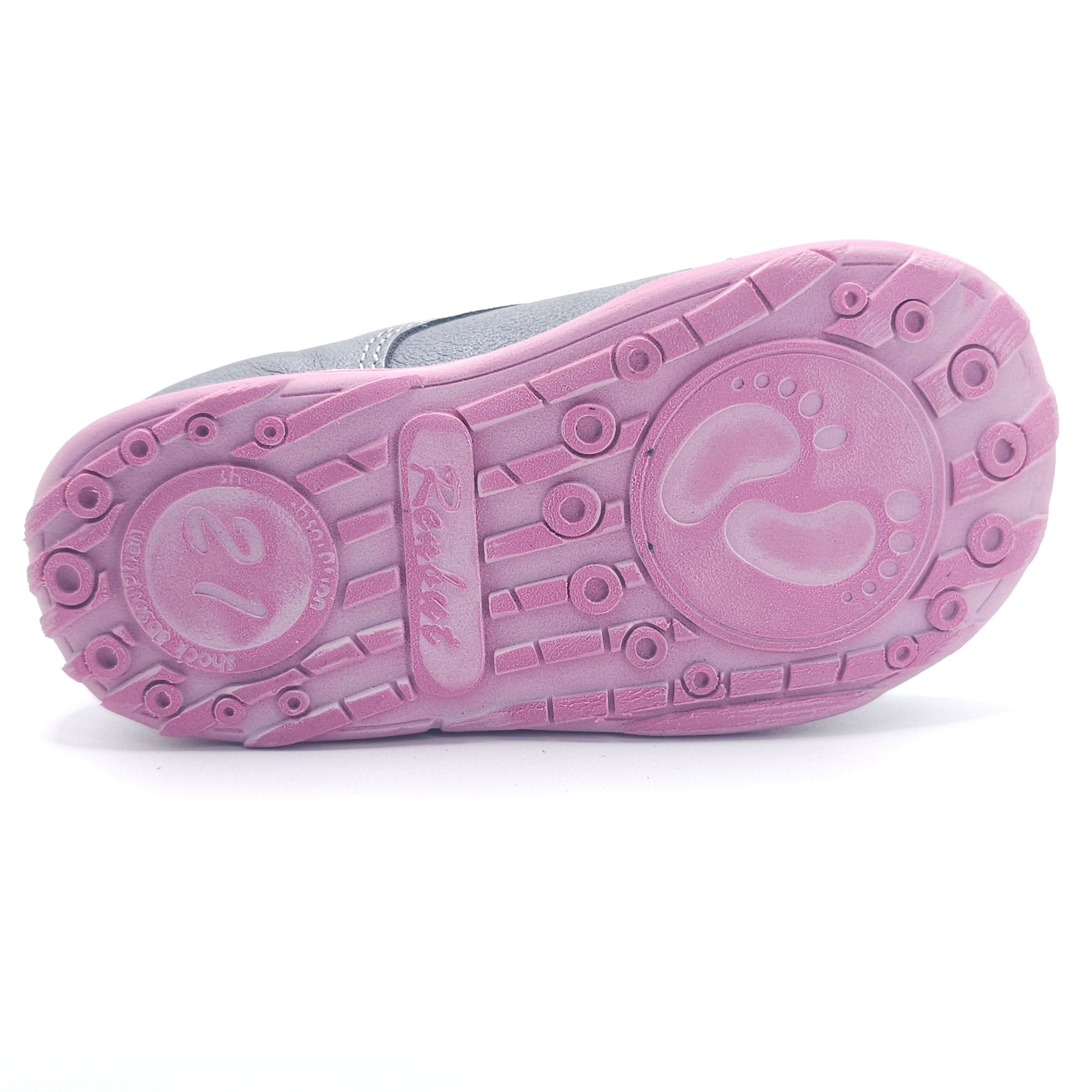 Girls Double Velcro Shoe In Ash Gray - Cover Baby LLC