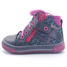 Girls High Zip Shoe In Navy and Pink - Cover Baby LLC