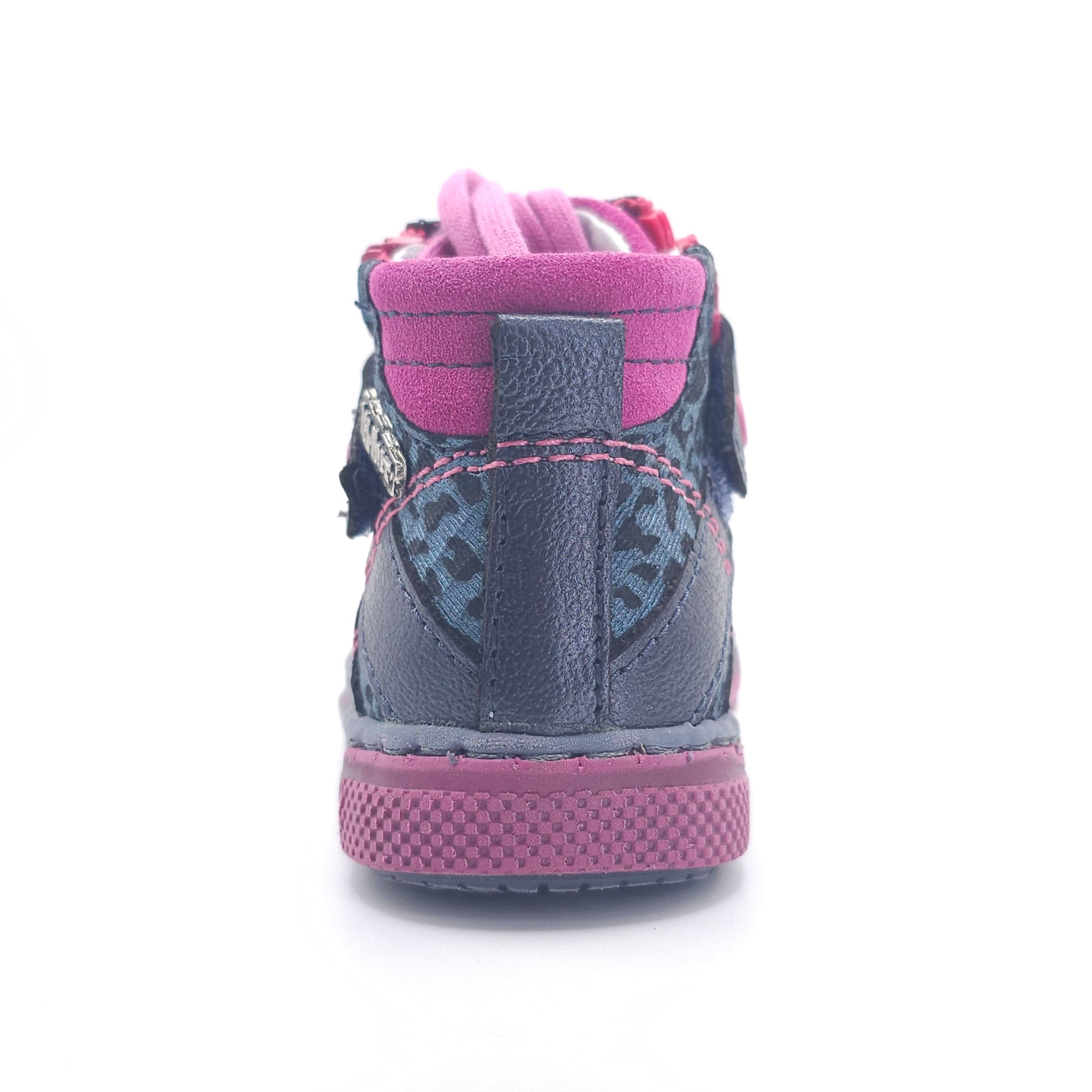 Girls High Zip Shoe In Navy and Pink - Cover Baby LLC