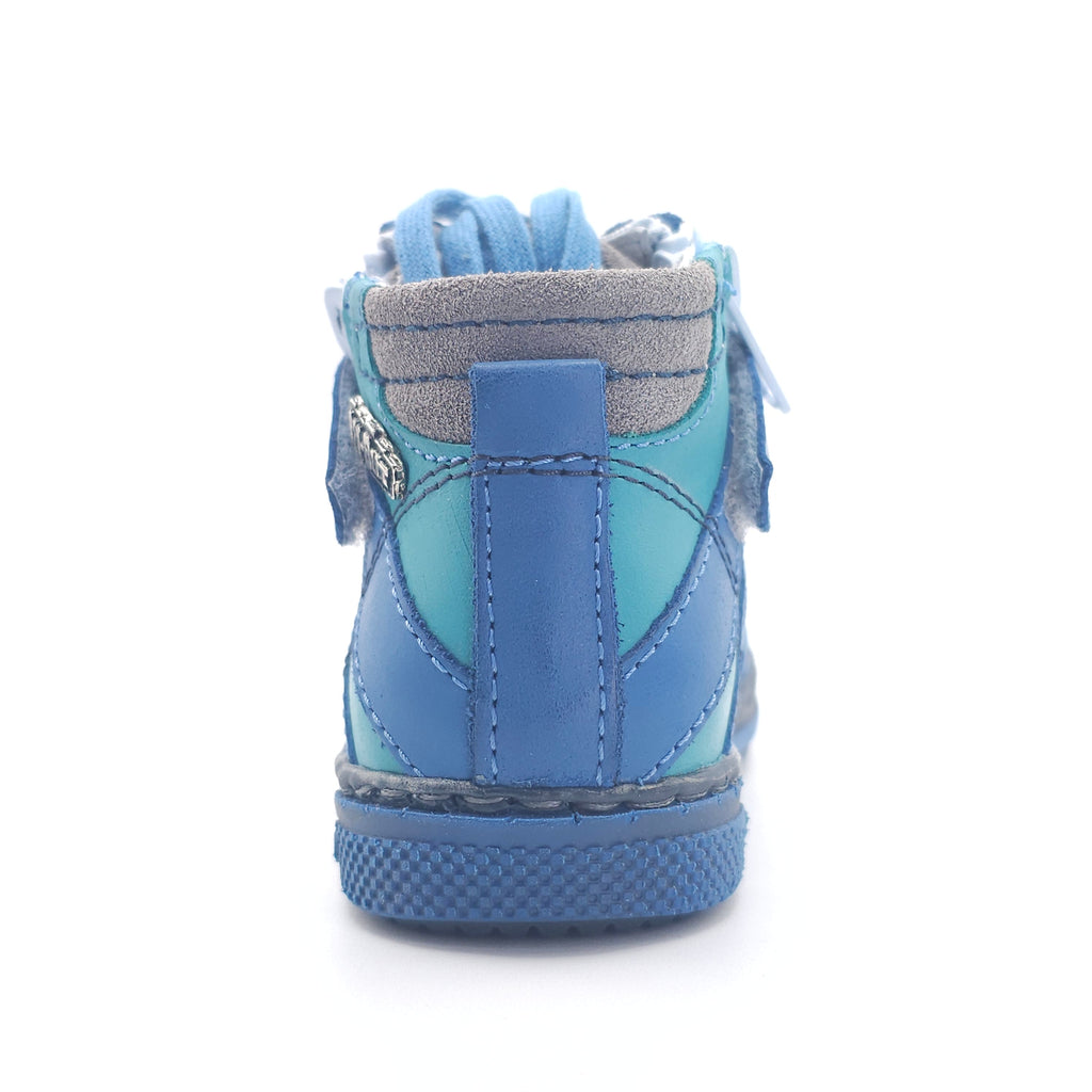 Boys High Zip Shoe In Blue - Cover Baby LLC