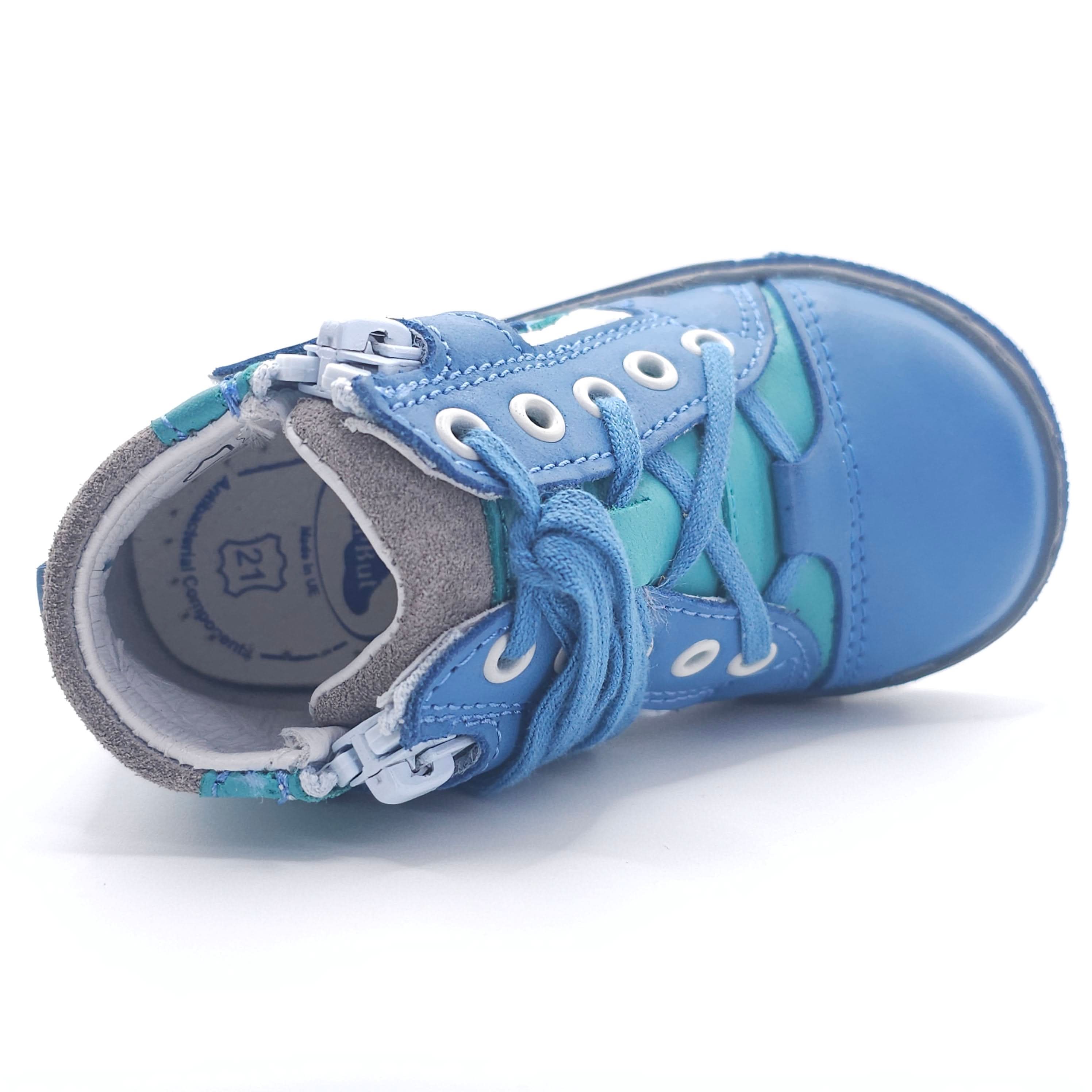 Boys High Zip Shoe In Blue - Cover Baby LLC