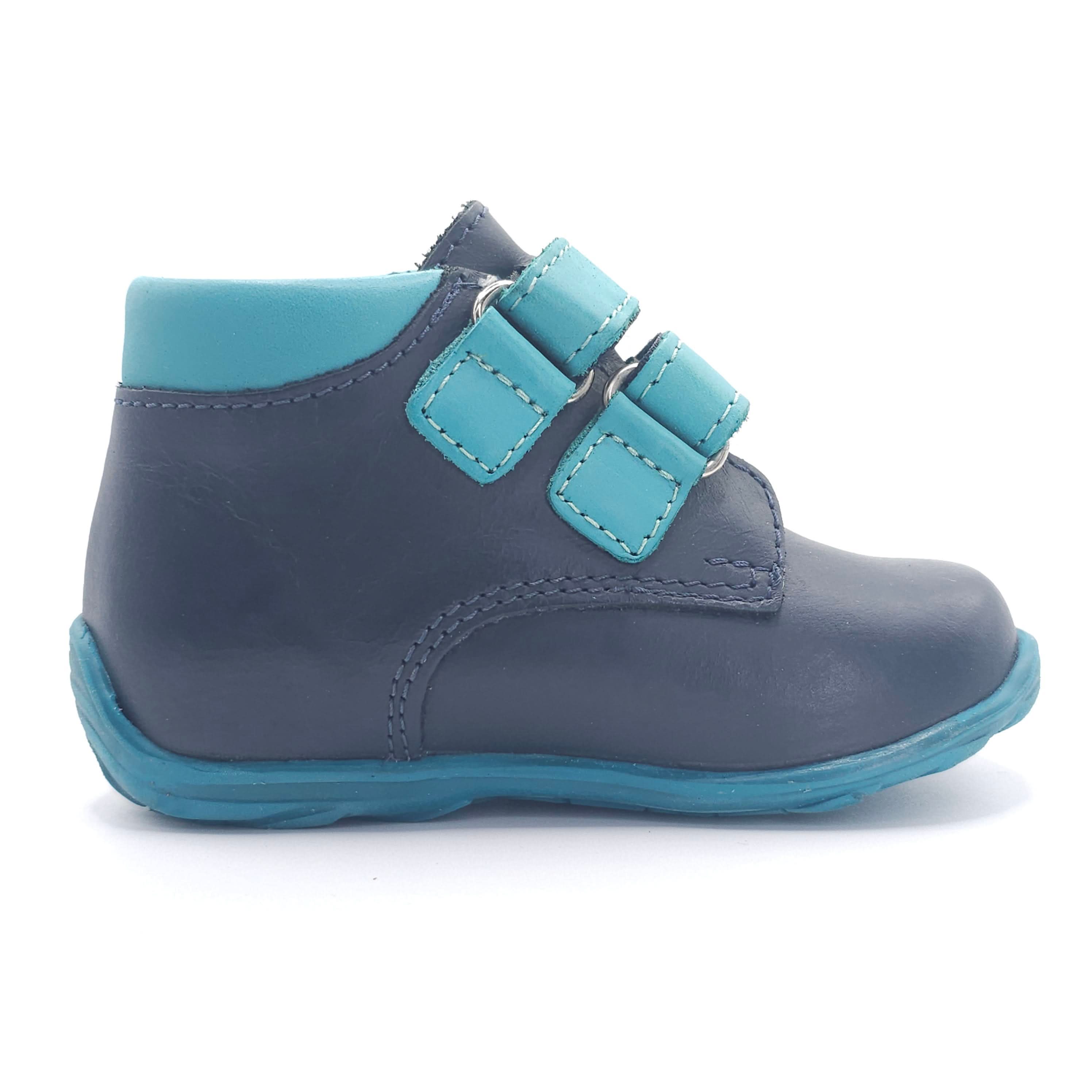 Boys Double Velcro Shoe In Blue and Black - Cover Baby LLC
