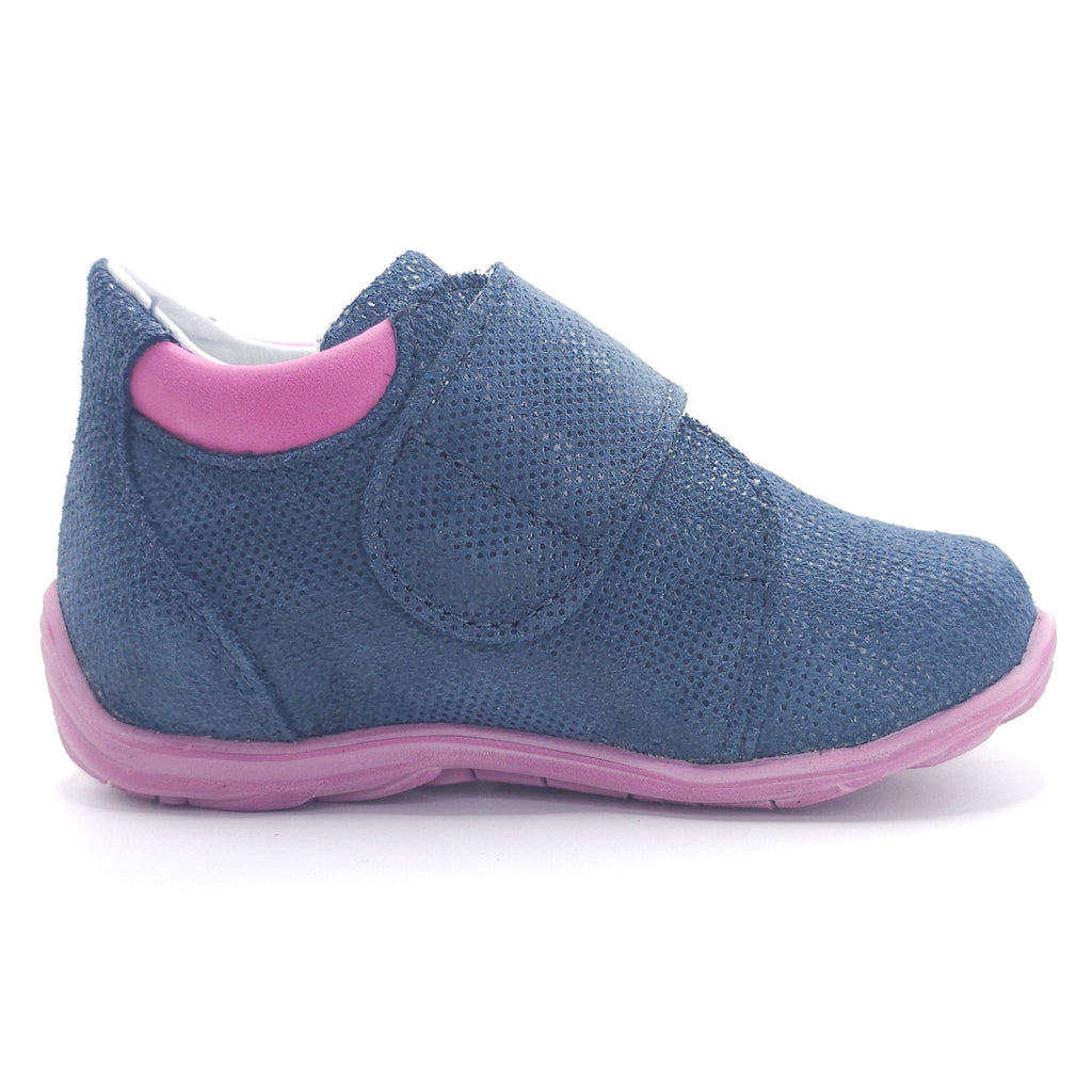 Girls Velcro Shoe In Navy and Pink - Cover Baby LLC