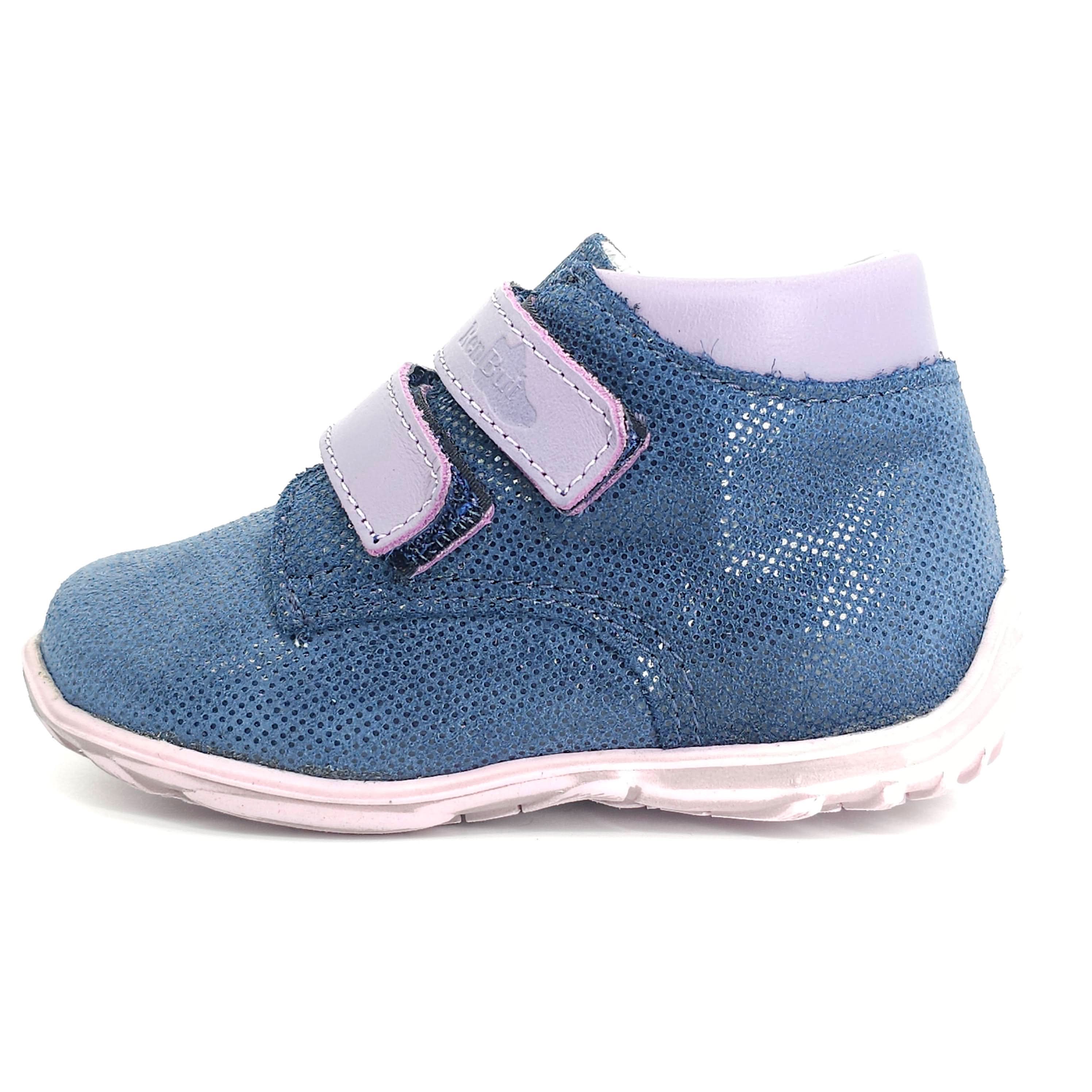 Girls Double Velcro Shoe In Navy and Purple - Cover Baby LLC