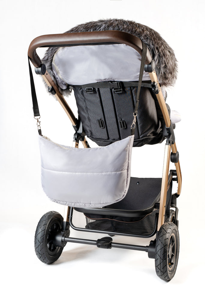 Pastel Gray Organic Premium Gray Wool Adjustable Footmuff - Cover Baby LLC