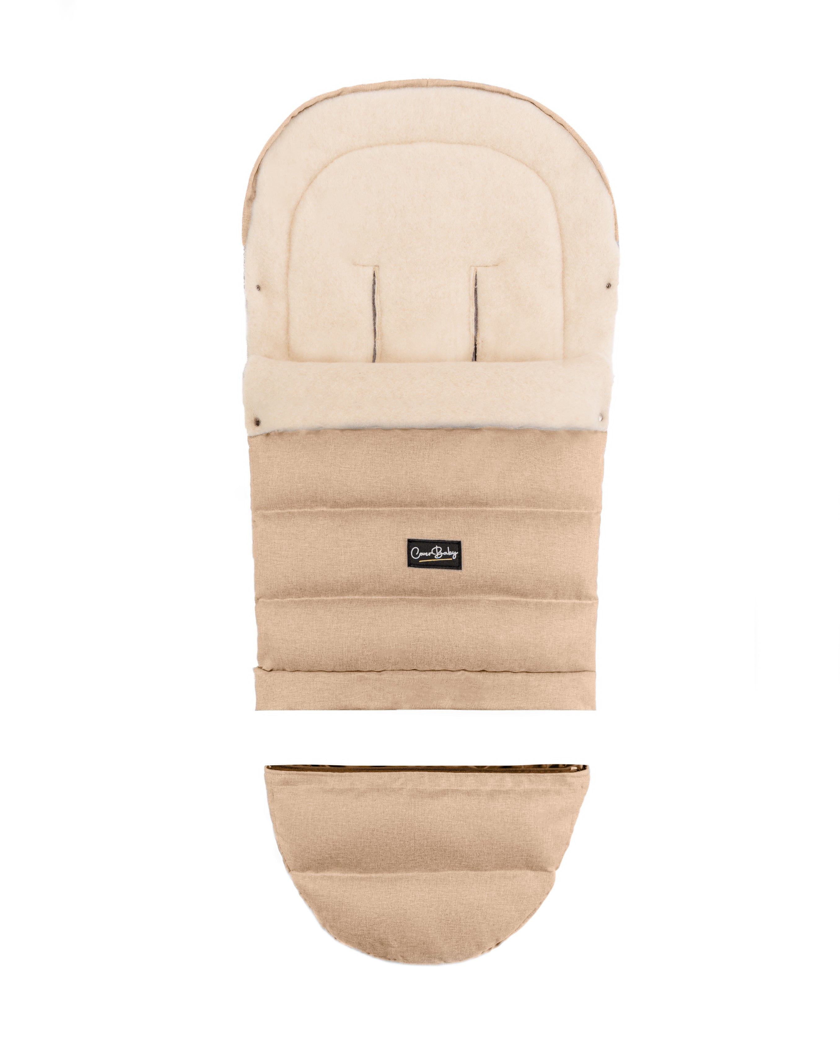 Beige Arctic Organic Wool Adjustable Footmuff - Cover Baby LLC