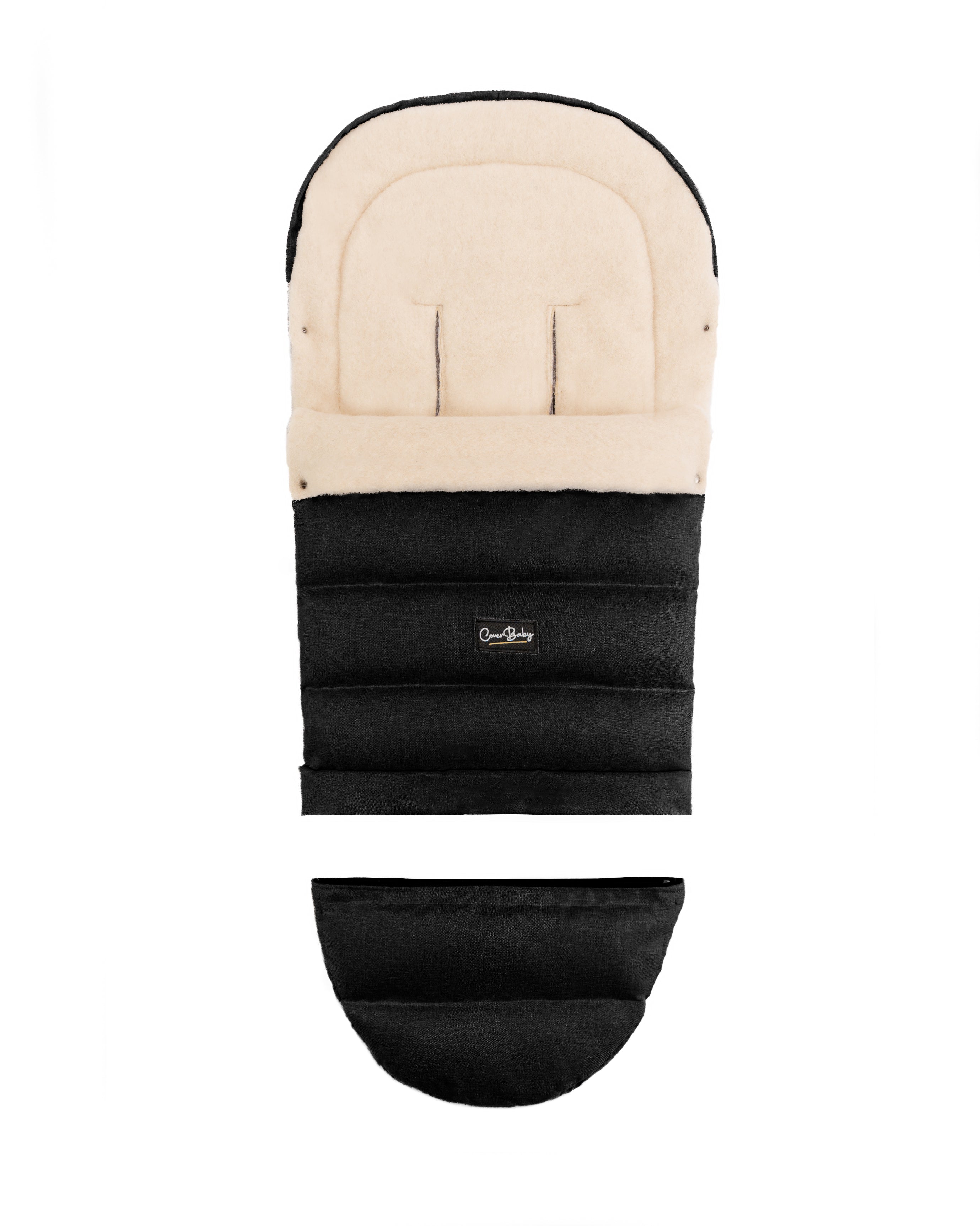 Black Arctic Organic Wool Adjustable Footmuff - Cover Baby LLC