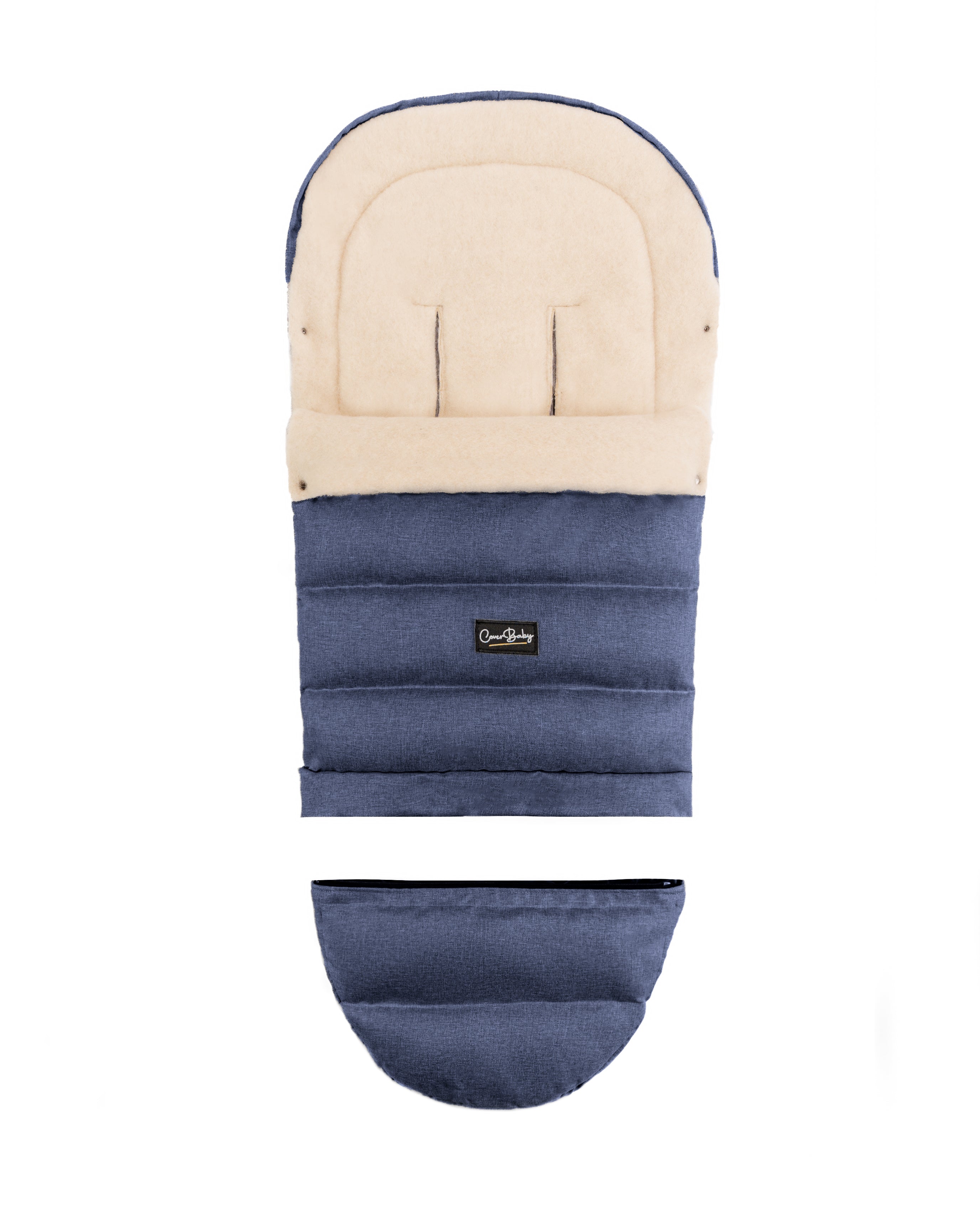 Navy Arctic Organic Wool Adjustable Footmuff - Cover Baby LLC