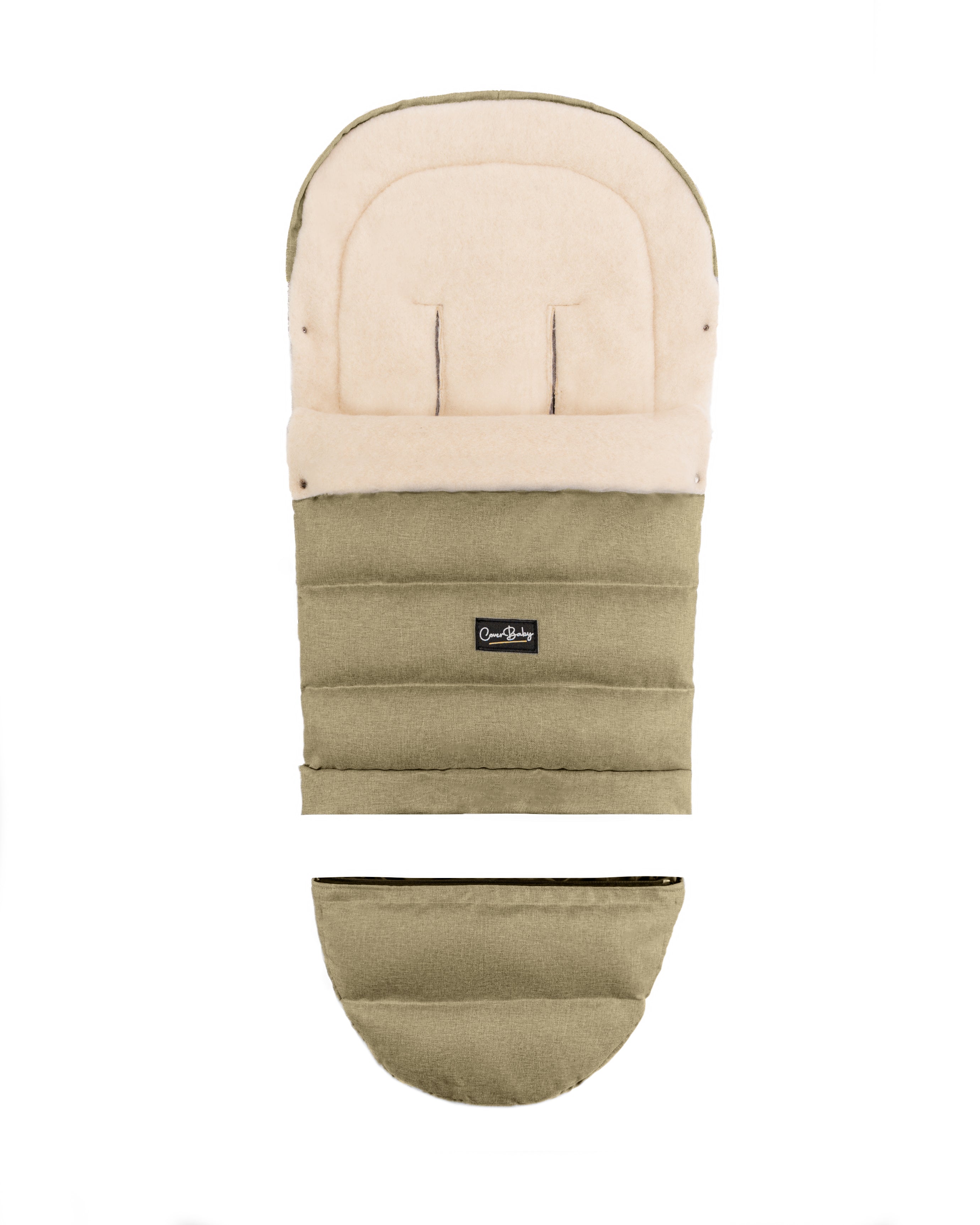 Olive Arctic Organic Wool Adjustable Footmuff - Cover Baby LLC