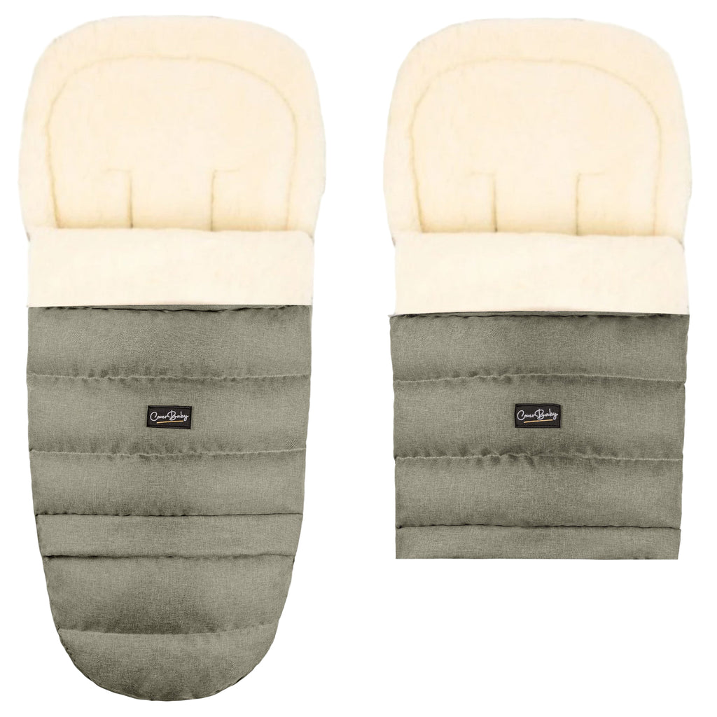 Arctic Olive Premium Wool Adjustable Footmuff - Cover Baby LLC