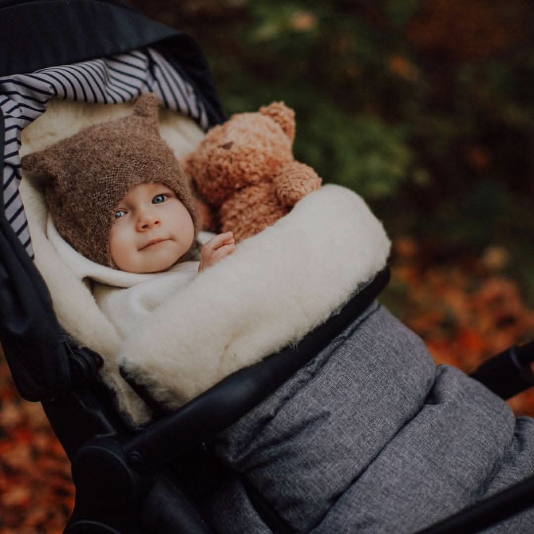 Arctic Gray Premium Wool Adjustable Footmuff - Cover Baby LLC