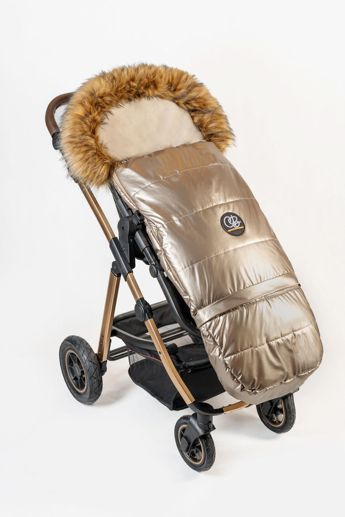 Pastel Gold Organic Premium Beige Wool Adjustable Footmuff - Cover Baby LLC