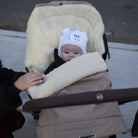 Beige Organic Wool Adjustable Footmuff - Cover Baby LLC