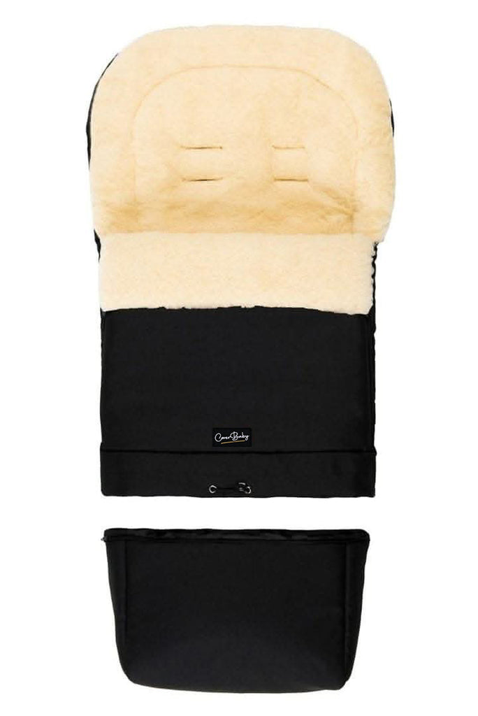 Black Organic Wool Adjustable Footmuff - Cover Baby LLC