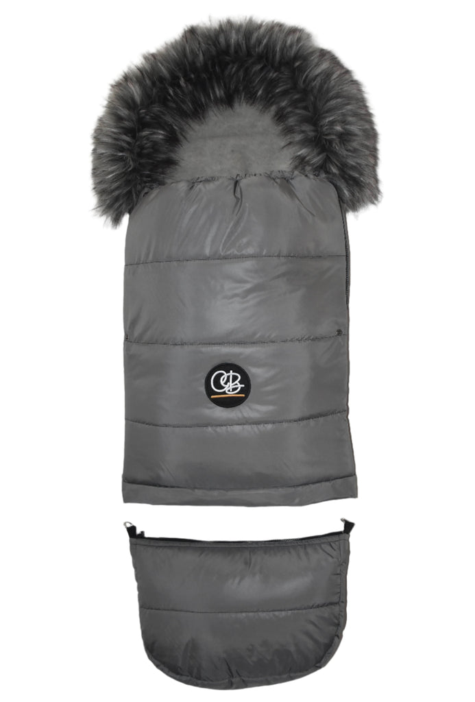 Pastel Dark Gray Organic Premium Gray Wool Adjustable Footmuff - Cover Baby LLC