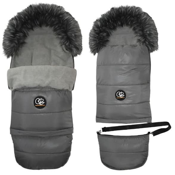 Pastel Dark Gray Organic Premium Gray Wool Adjustable Footmuff - Cover Baby LLC