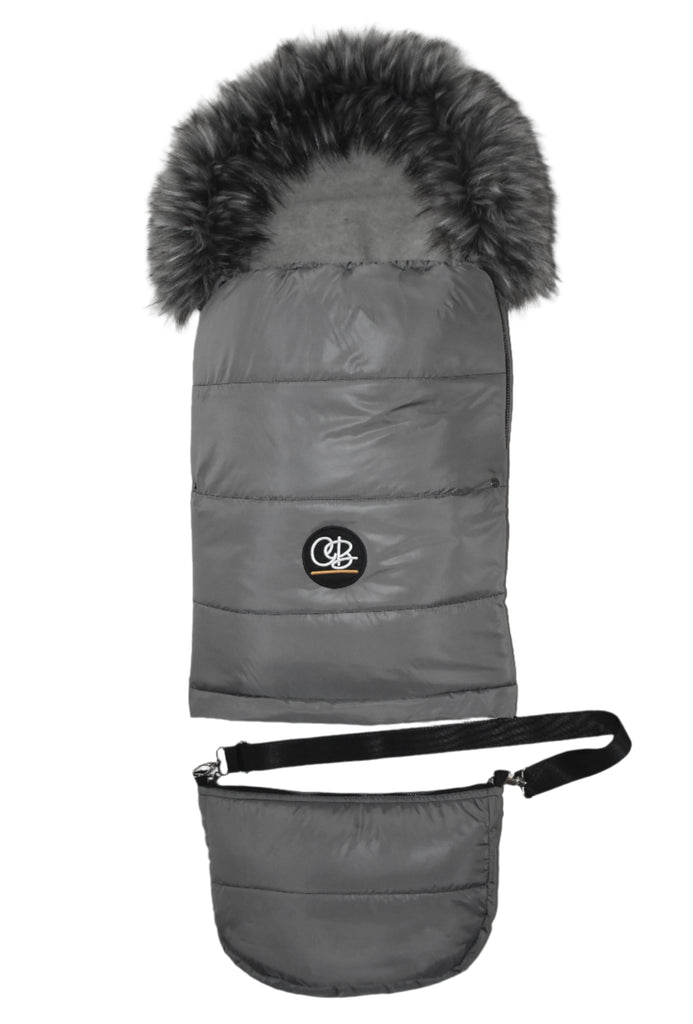 Pastel Dark Gray Organic Premium Gray Wool Adjustable Footmuff - Cover Baby LLC