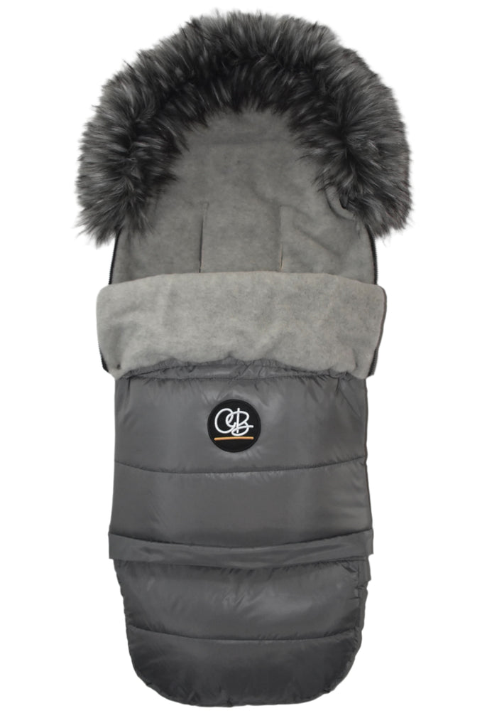 Pastel Dark Gray Organic Premium Gray Wool Adjustable Footmuff - Cover Baby LLC