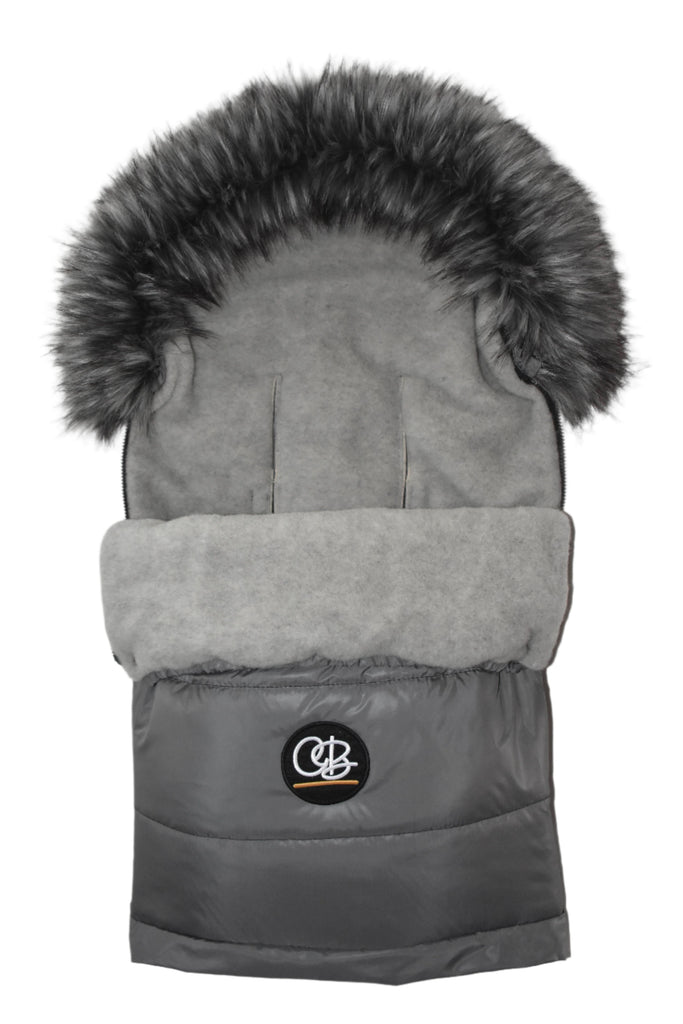 Pastel Dark Gray Organic Premium Gray Wool Adjustable Footmuff - Cover Baby LLC