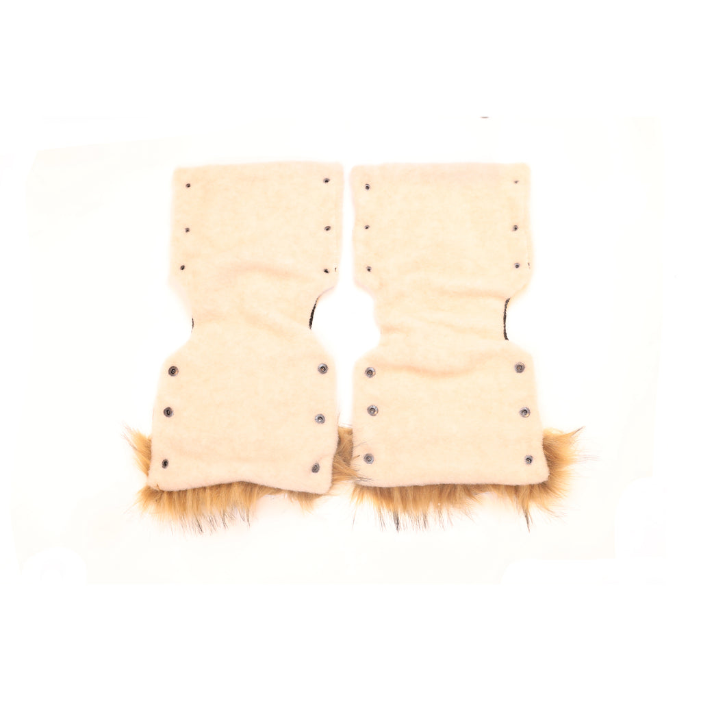 Gold Premium Handmuff Gloves With Beige Wool - Cover Baby LLC