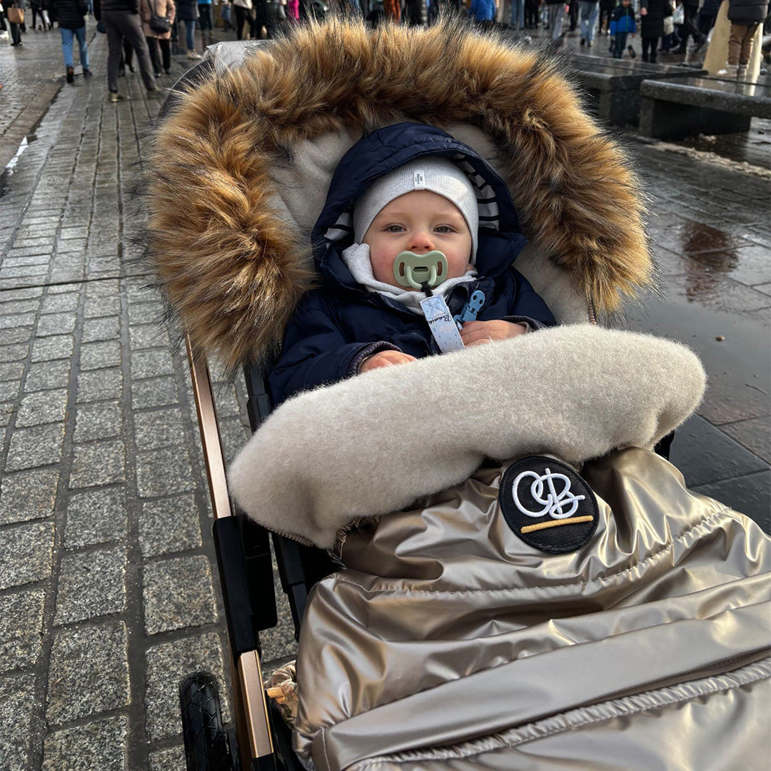 Pastel Gold Organic Premium Wool Adjustable Footmuff - Cover Baby LLC