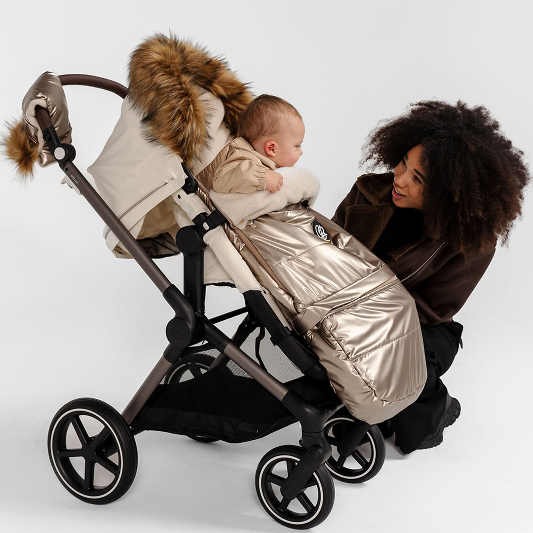 Pastel Gold Organic Premium Wool Adjustable Footmuff - Cover Baby LLC